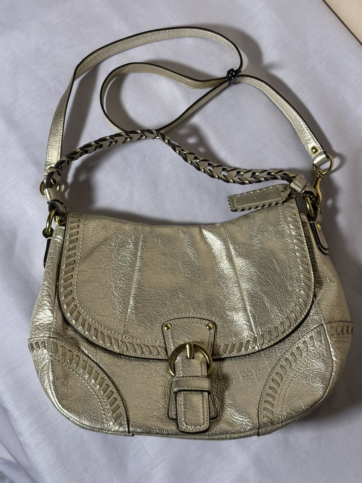 Coach Coach Metallic Whipstitch Leather Convertible Bag. Size ONE SIZE - 1 Thumbnail