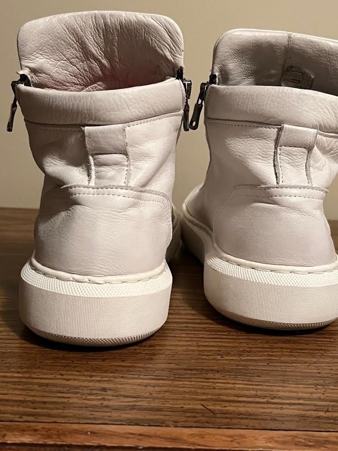 Other White Double Zip Leather High Top Size US 8.5 / EU 41-42 - 5 Thumbnail