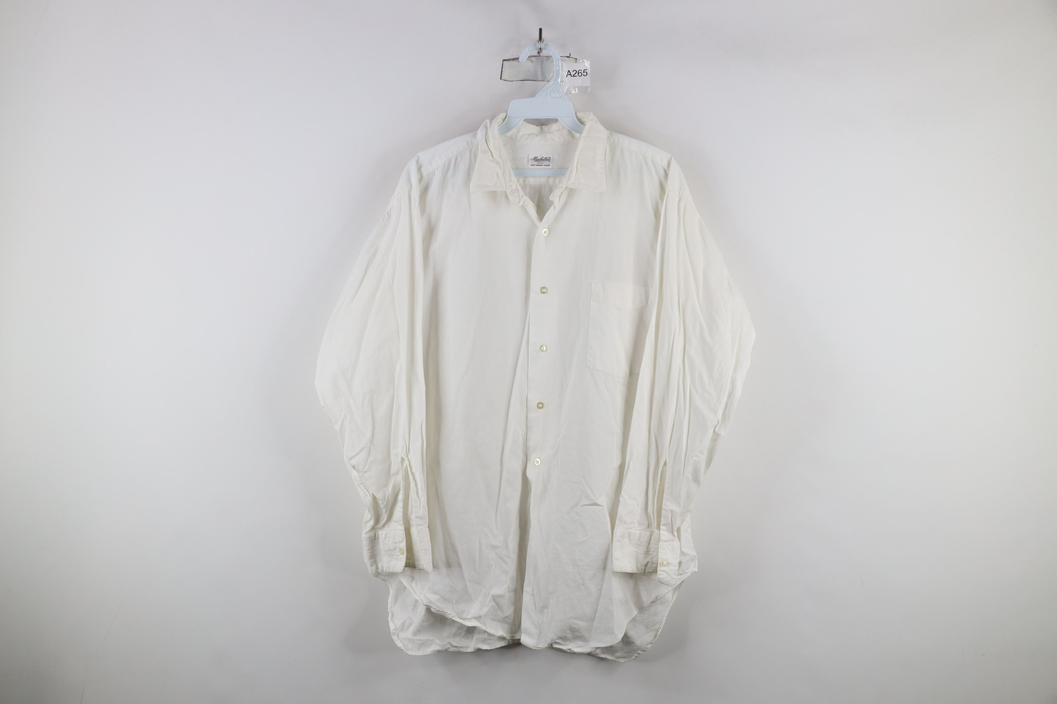 Vintage Vintage 50s 60s Streetwear Collared Button Shirt White USA Size US M / EU 48-50 / 2 - 1 Thumbnail