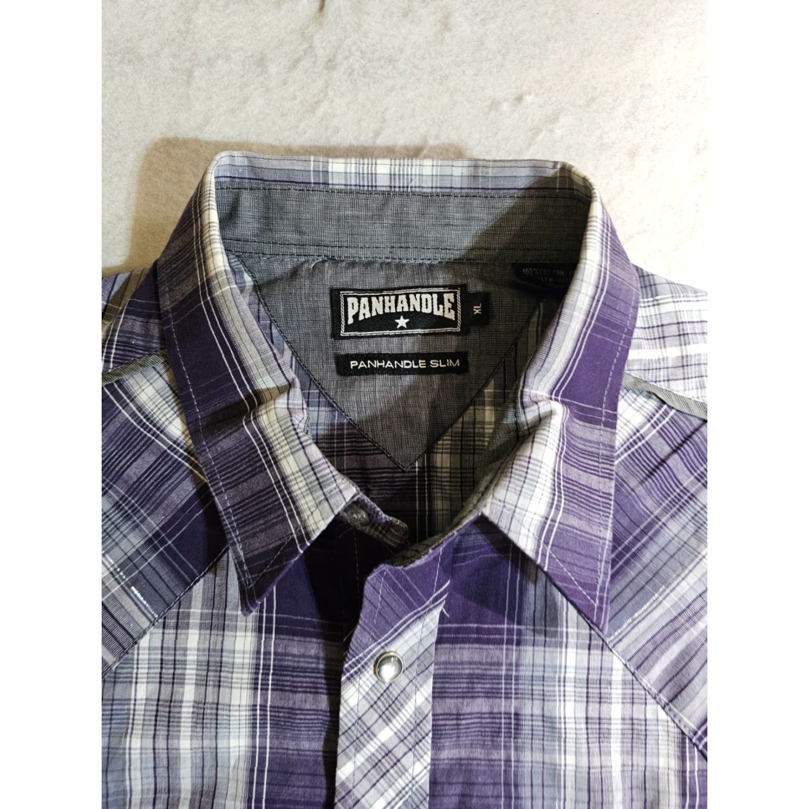 Vintage VINTAGE Panhandle Slim Pearl Snap Western Style Rodeo Shirt Mens XL Purple Cowboy Western Shirt Size US XL / EU 56 / 4 - 3 Thumbnail
