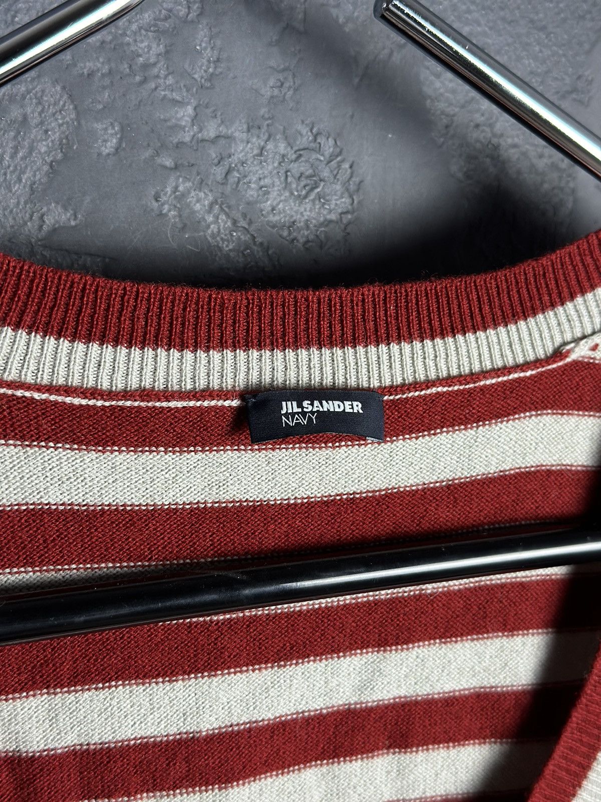 Jil Sander Jil Sander Navy Striped Scoop Neck Luxury Size L / US 10 / IT 46 - 4 Thumbnail