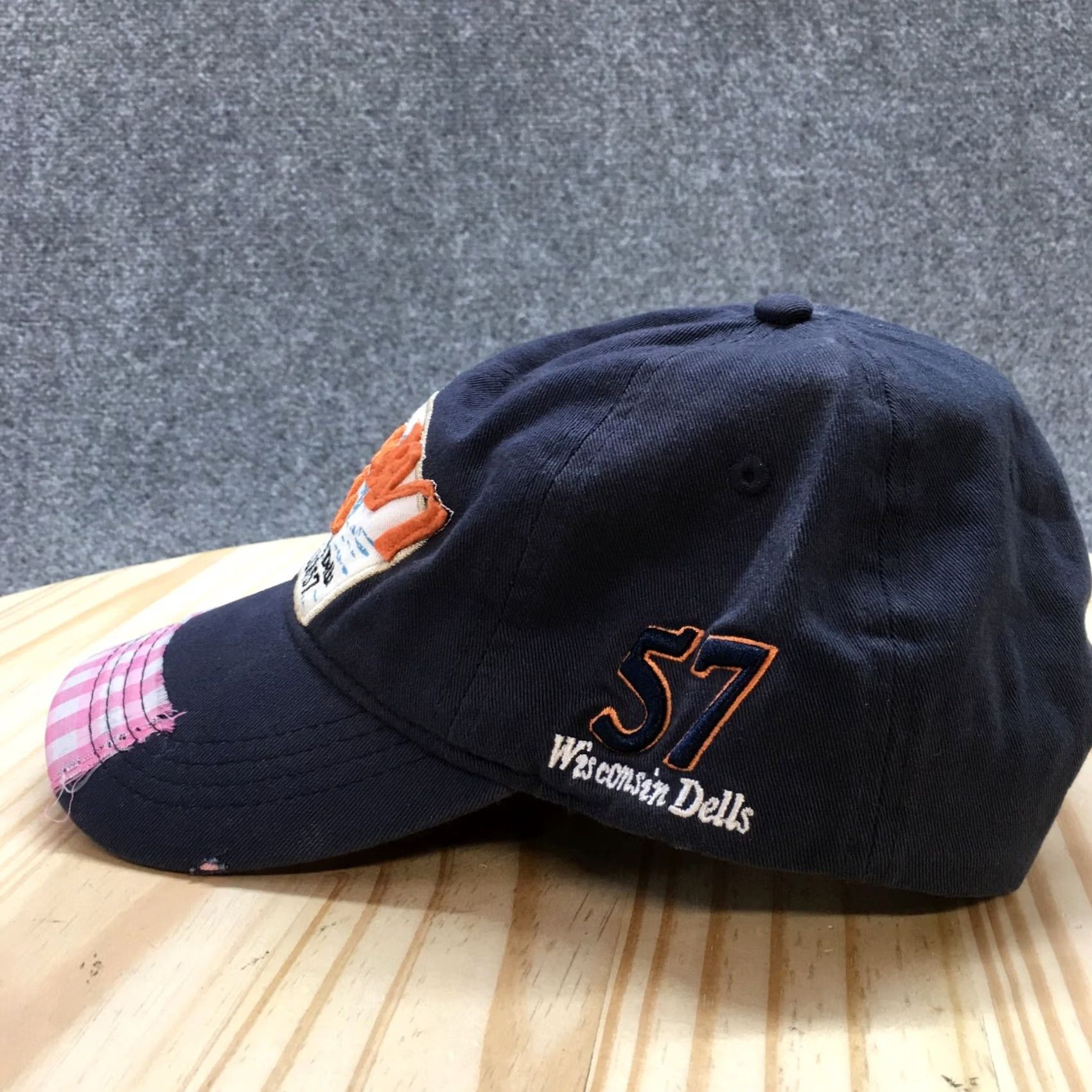 Vintage Wisconsin Dells 57 Baseball Cap Womens Blue One Size Patched Embroidered Logo Size ONE SIZE - 4 Thumbnail