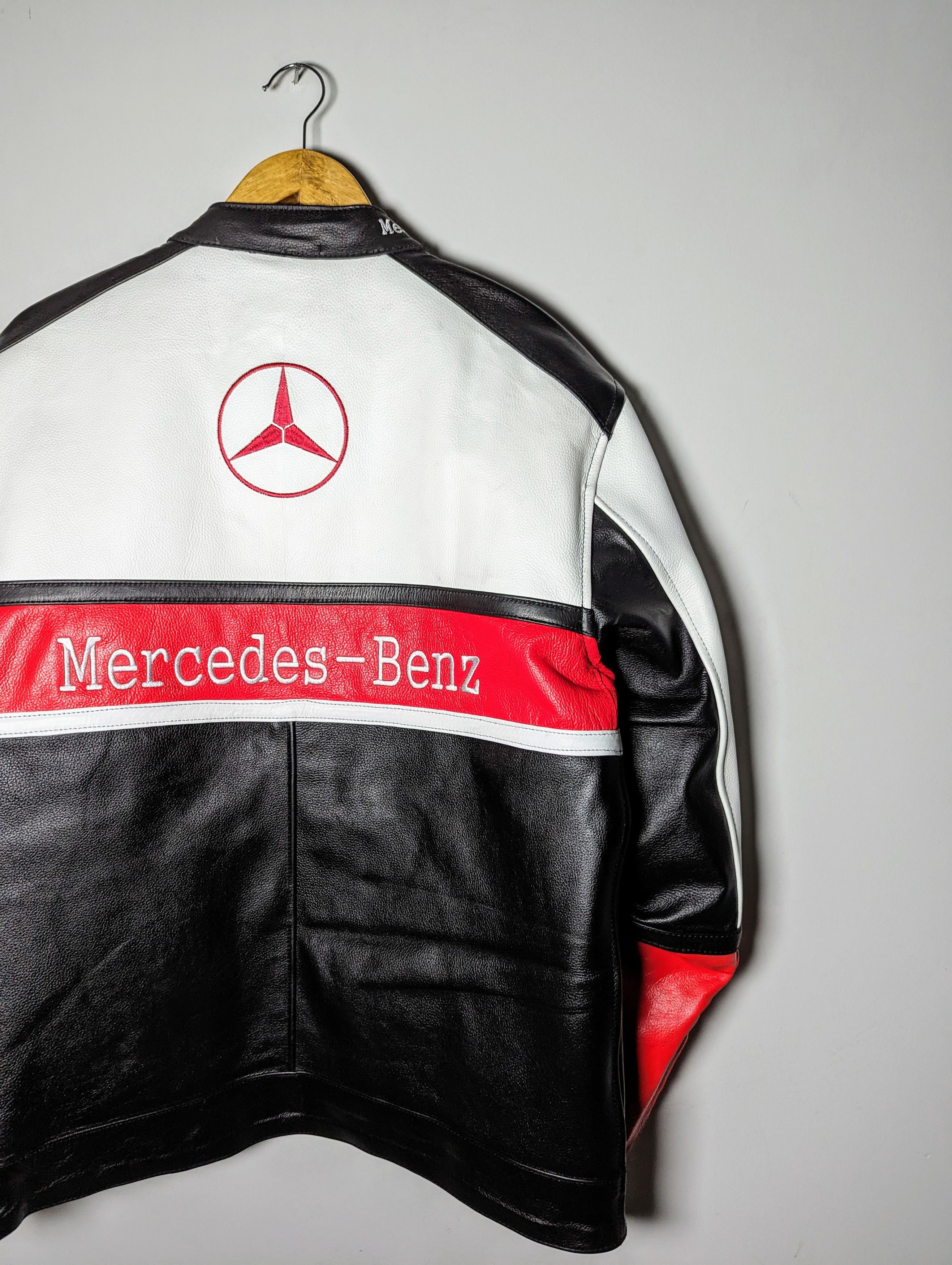 Vintage Mercedes Benz Leather Jacket Rare Streetwear Racing Size US XXL / EU 58 / 5 - 7 Thumbnail