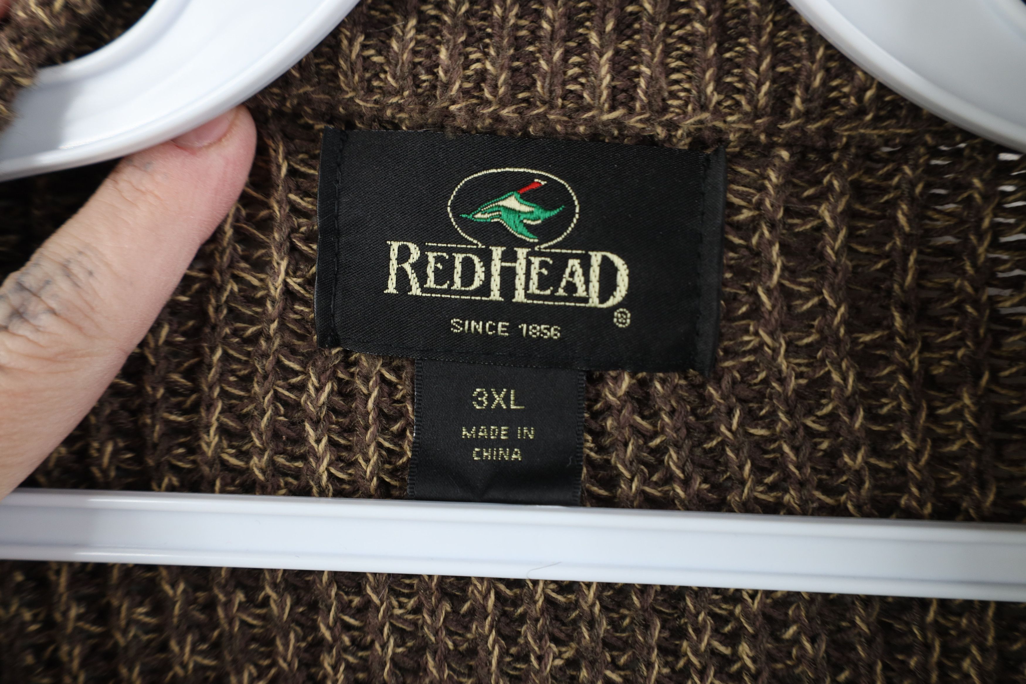 Vintage Vintage 90s Streetwear Ribbed Knit Henley Sweater Brown Size US XXL / EU 58 / 5 - 6 Thumbnail