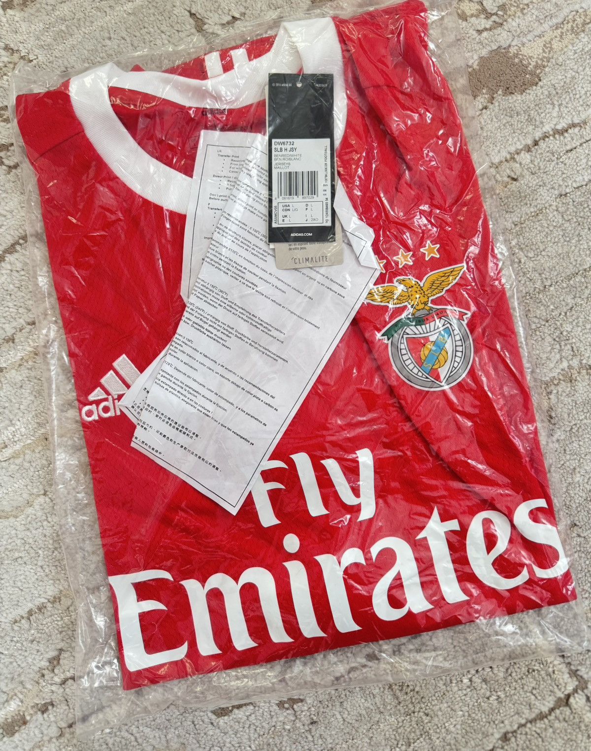 Adidas Benfica 2019-2020 Home Soccer Jersey Football Kit Shirt Size US L / EU 52-54 / 3 - 4 Thumbnail