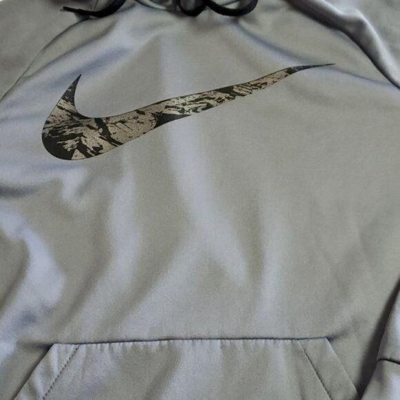 Nike Nike Swoosh Large Graphic DriFit Grey Sz. M Hoodie with Pock Size US M / EU 48-50 / 2 - 2 Thumbnail
