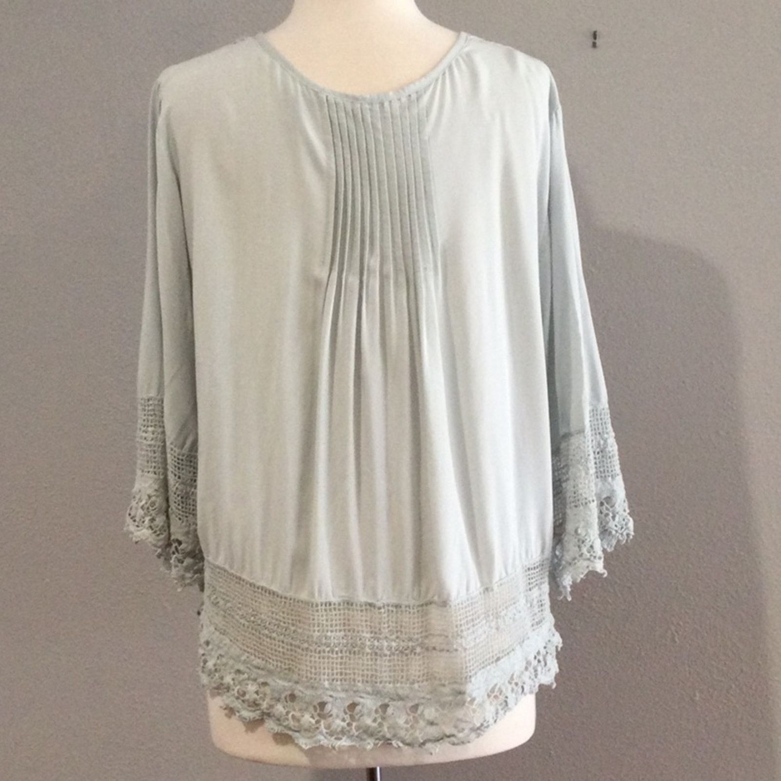 Other Solitaire by Ravi Khosla Pleated Gray Top Size 2X Size XXL / US 16-18 / IT 52-54 - 7 Thumbnail