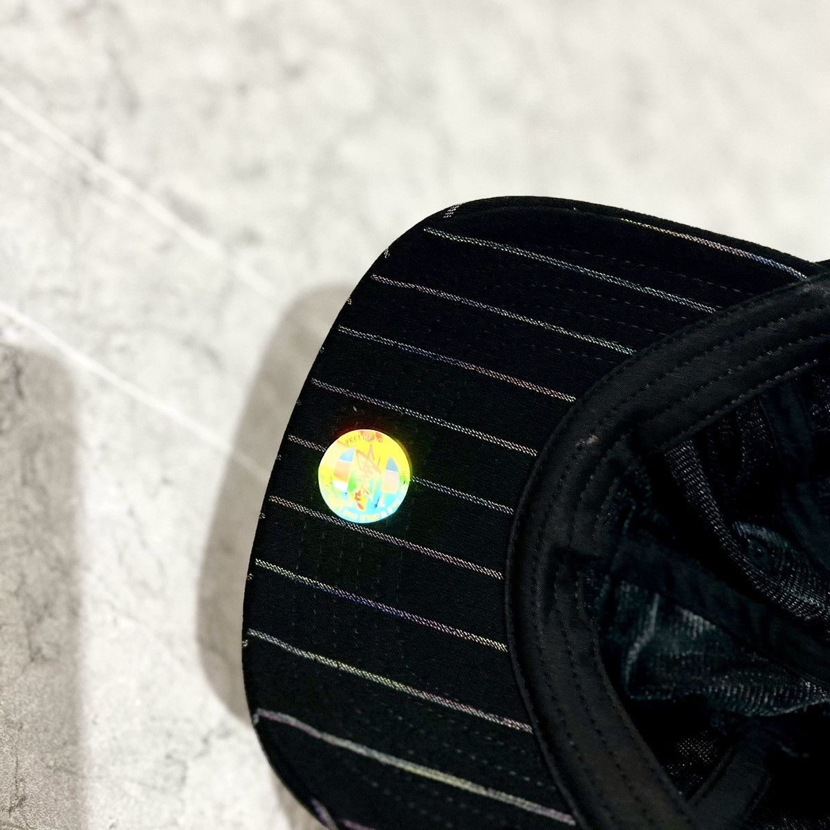 Stussy × Vintage STUSSY PINSTRIPE CAP BLACK Size ONE SIZE - 2 Thumbnail
