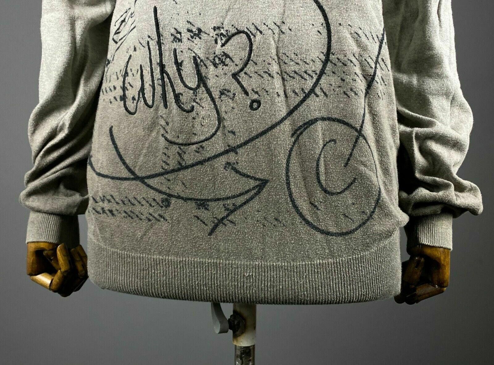 Desigual Ladies Desigual Why Grey Crew Neck Jumper Sweater Size L Size L / US 10 / IT 46 - 3 Thumbnail