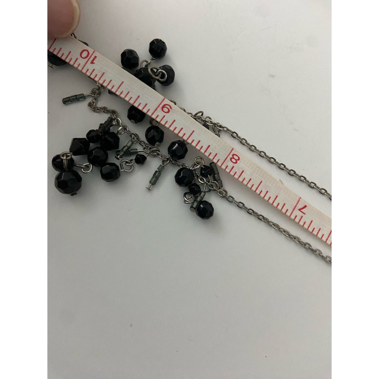 Other Black bead chain bib, necklace, silver tone Size ONE SIZE - 4 Thumbnail