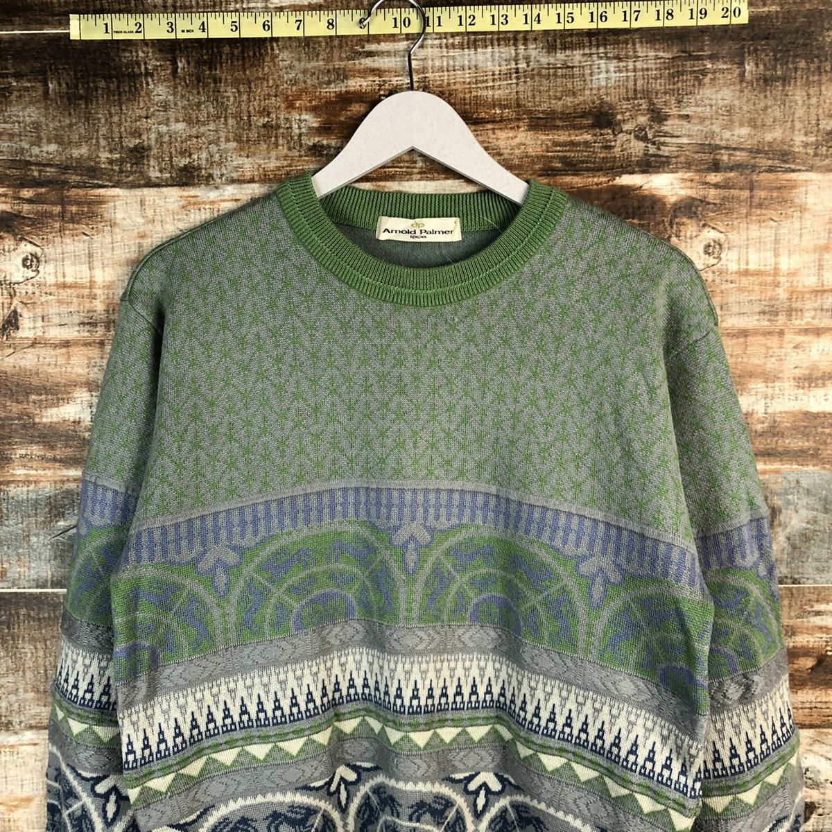 Homespun Knitwear × Japanese Brand × Palmer Trading Company Arnold Palmer vintage japan art Green Knitwear #A1254 Size L / US 10 / IT 46 - 5 Thumbnail