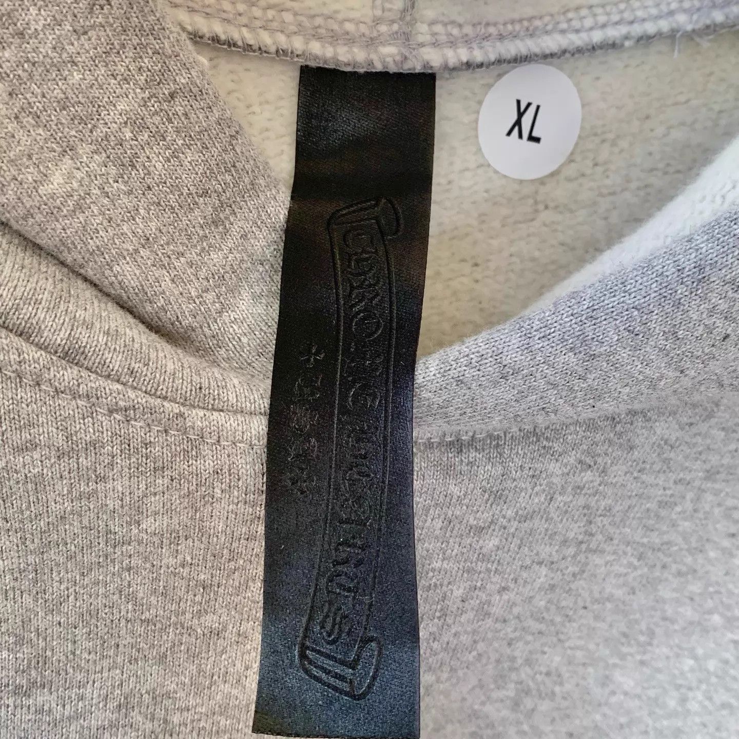 Chrome Hearts Chrome Hearts New Gray Hoodie w/ Black Cross Leather Sleeves Size US XL / EU 56 / 4 - 2 Thumbnail