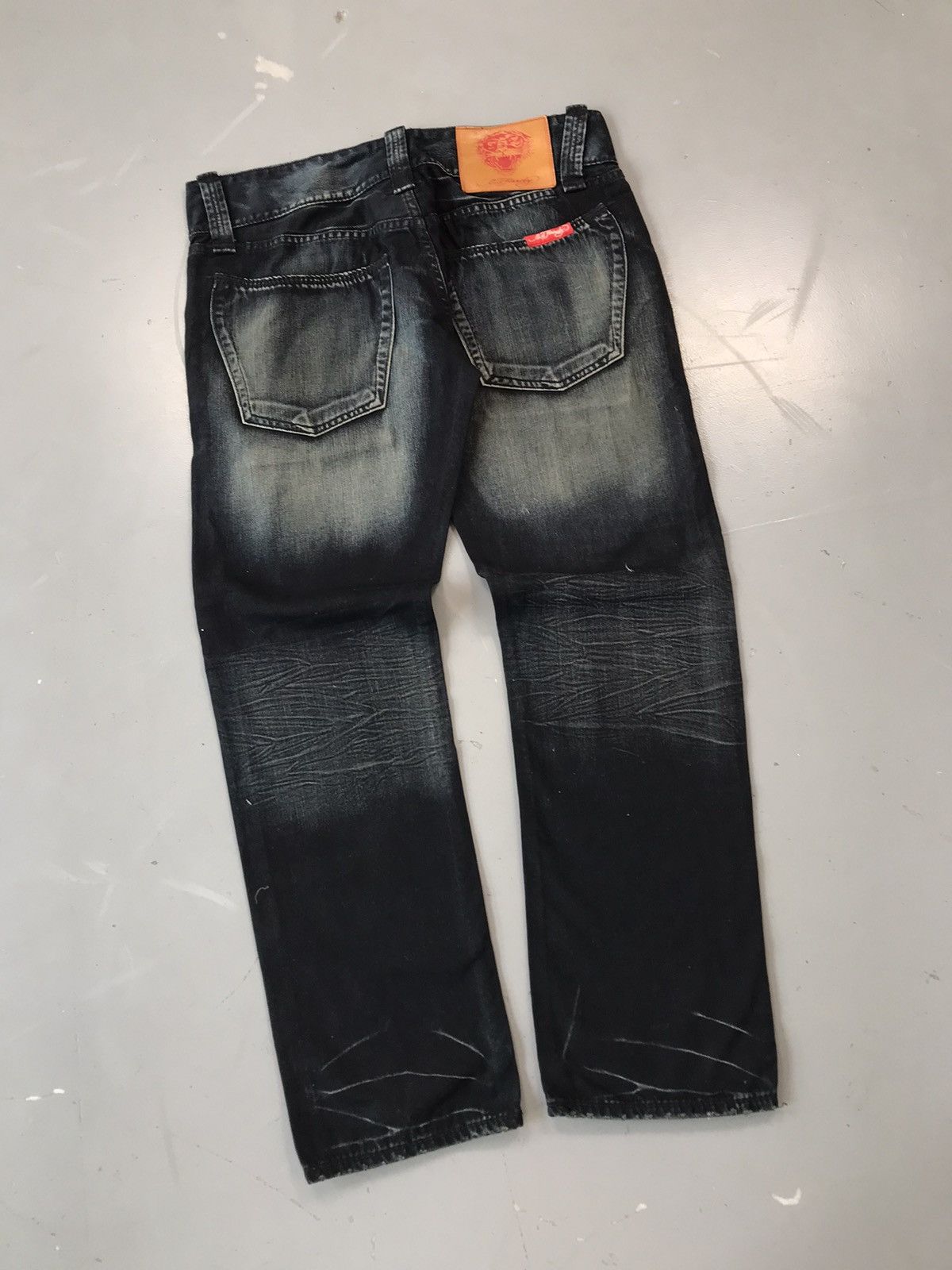 Christian Audigier × Ed Hardy × Vintage Vintage Edhardy crazy tiger 🐯 embroidered denim Size US 39 - 6 Thumbnail