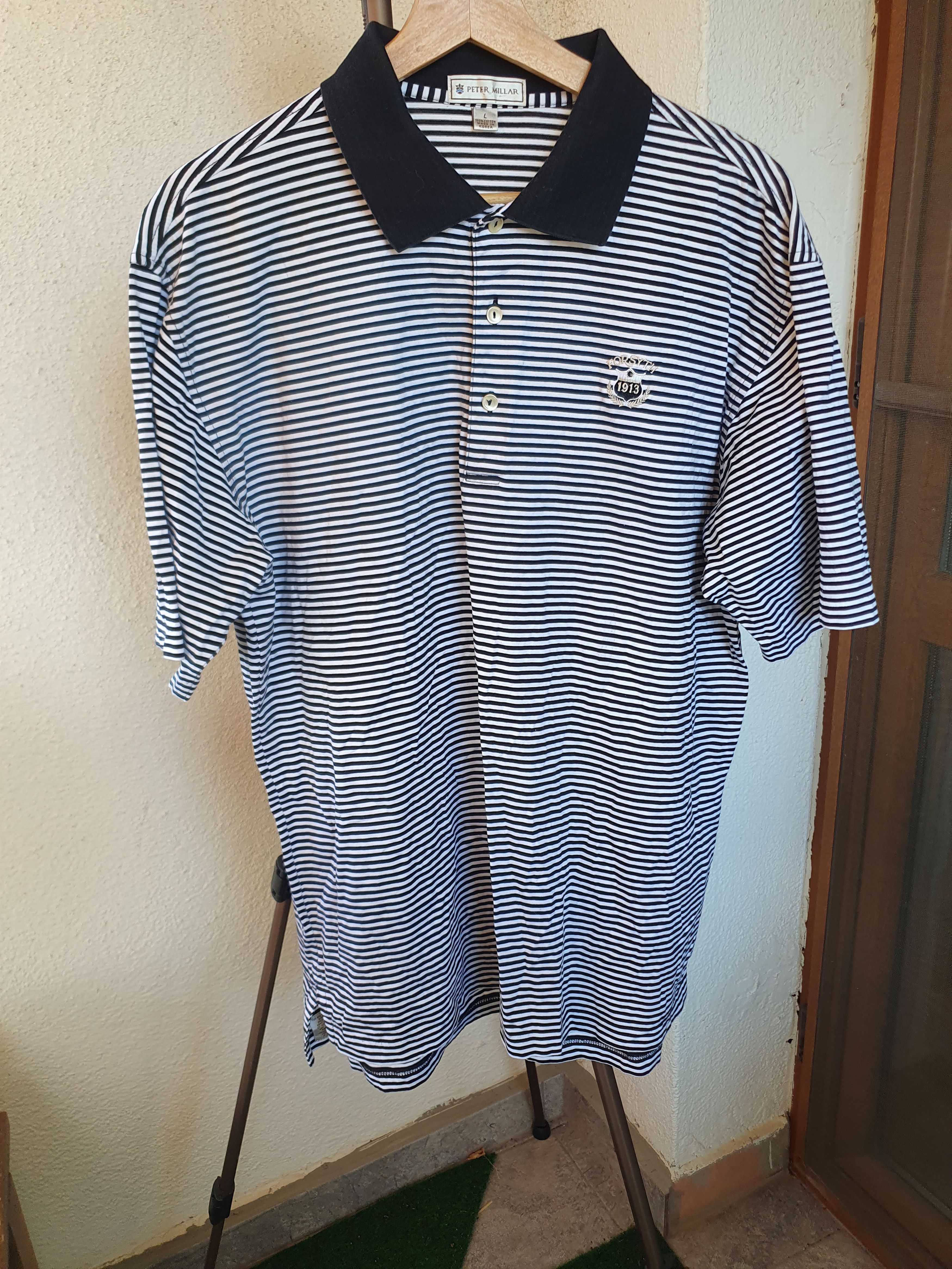 Peter Millar Peter Millar Forsyth Golf Course Striped Polo t-shirt sz L Size US L / EU 52-54 / 3 - 4 Thumbnail