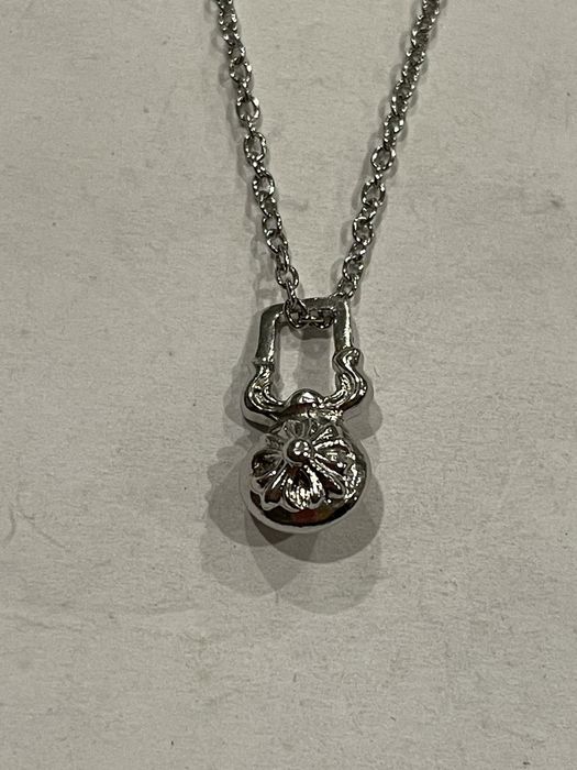 Chrome Hearts Chrome Hearts Rhodium Cross Ball Pendant Roll Chain ...