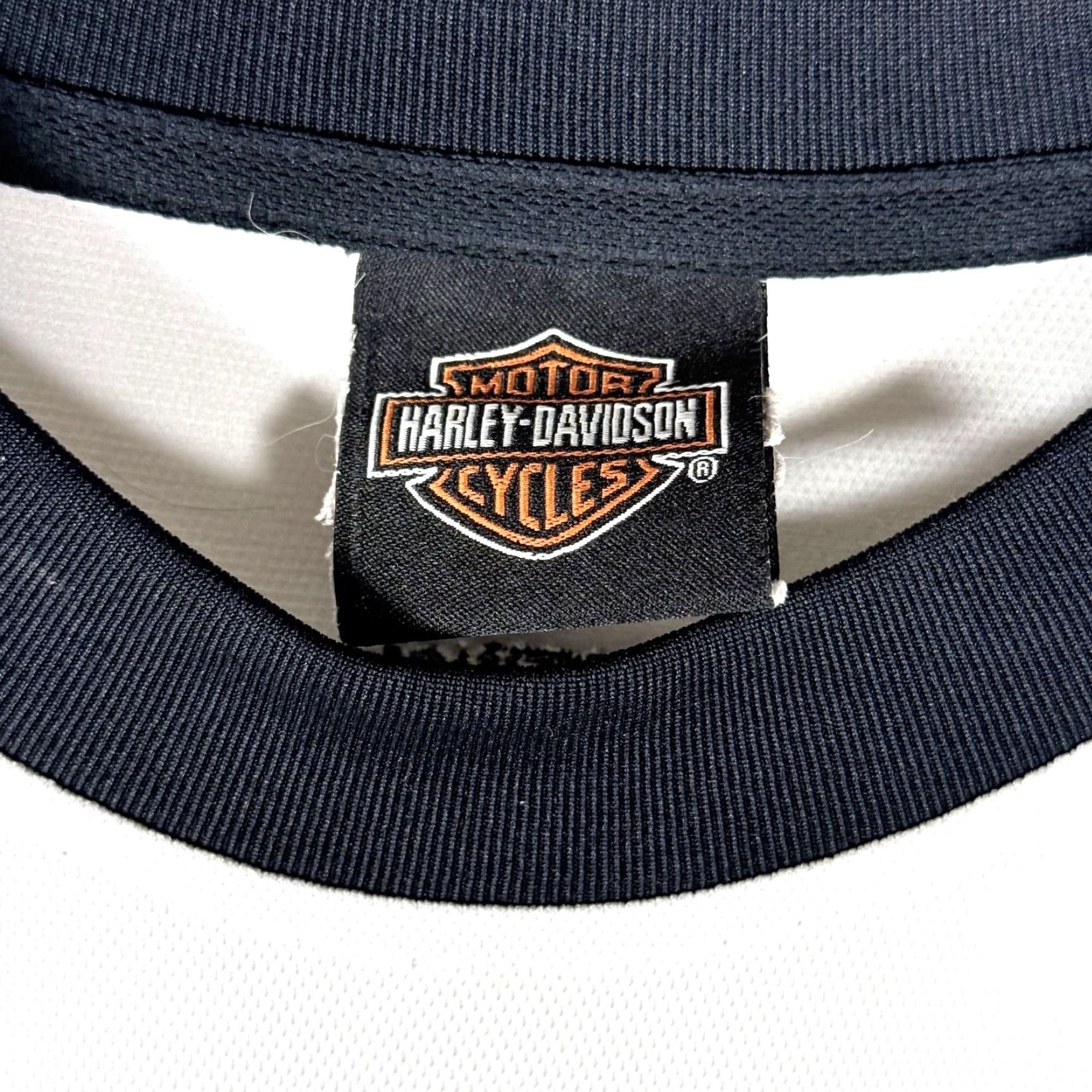 Harley Davidson VTG Harley-Davidson T-Shirt Men White Black Harley-Davidson Motorcycle VTG Jersey Stitched Patches Short Sleeve Crew Neck Large Size US L / EU 52-54 / 3 - 5 Thumbnail