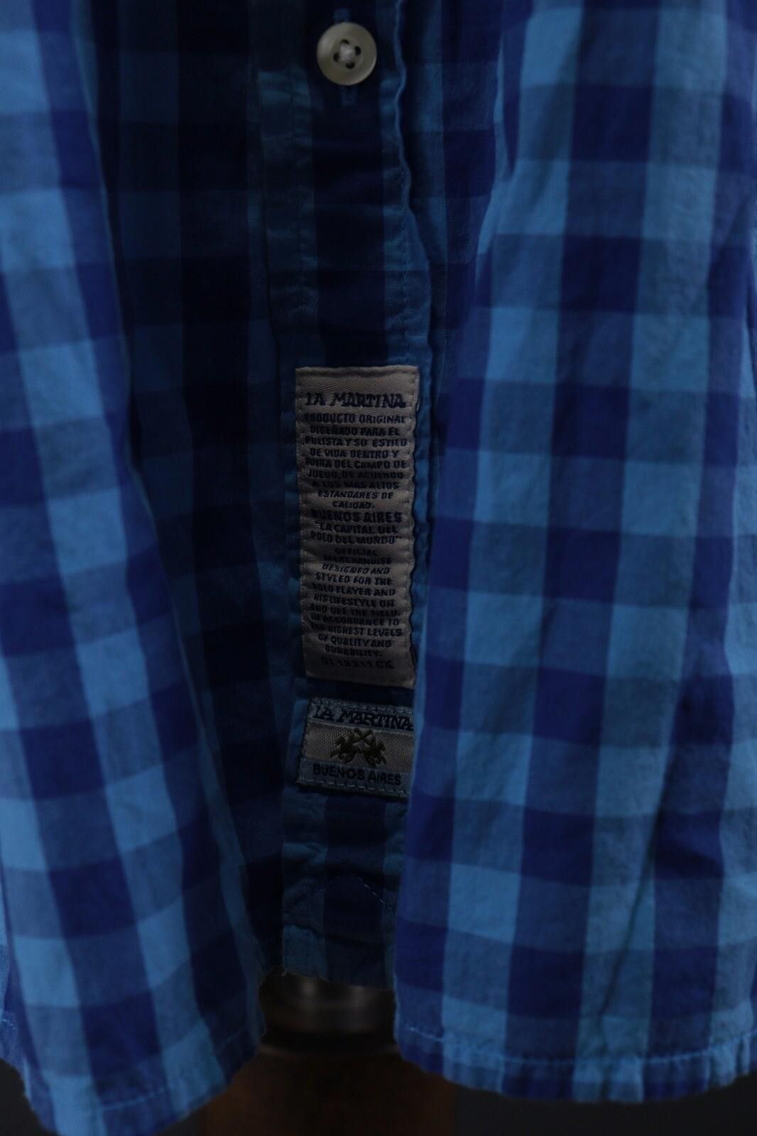 La Martina La Martina Blue Check Slim Saint Tropez Shirt Size XXL Size US XXL / EU 58 / 5 - 4 Thumbnail