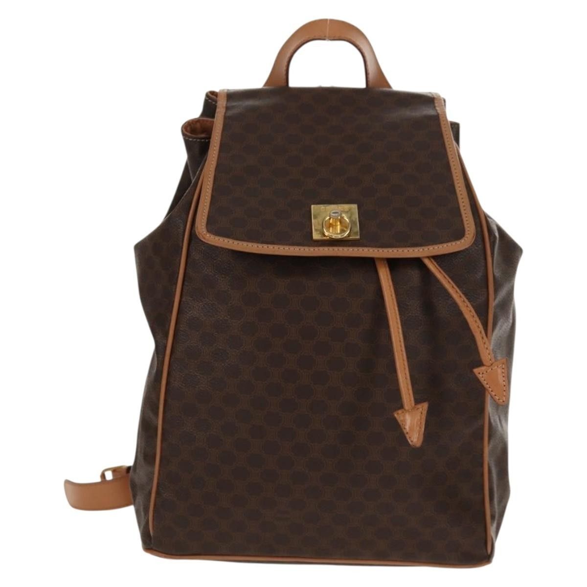 Celine Celine Vintage Drawstring Flap Backpack Macadam Coated Canvas Size ONE SIZE - 1 Thumbnail