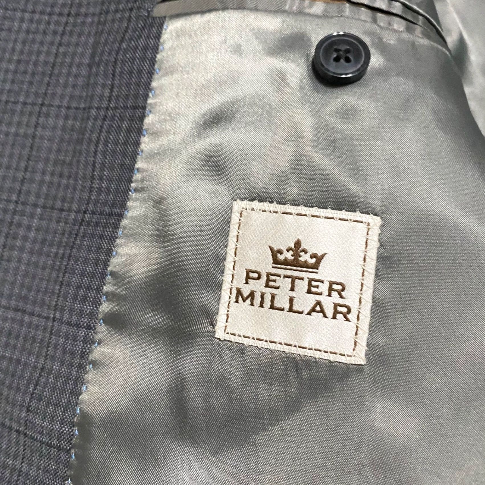 Peter Millar Peter Millar Blazer Mens 46L Gray Plaid Wool Two-Button Tall Long Jacket Size US XXL / EU 58 / 5 - 3 Thumbnail