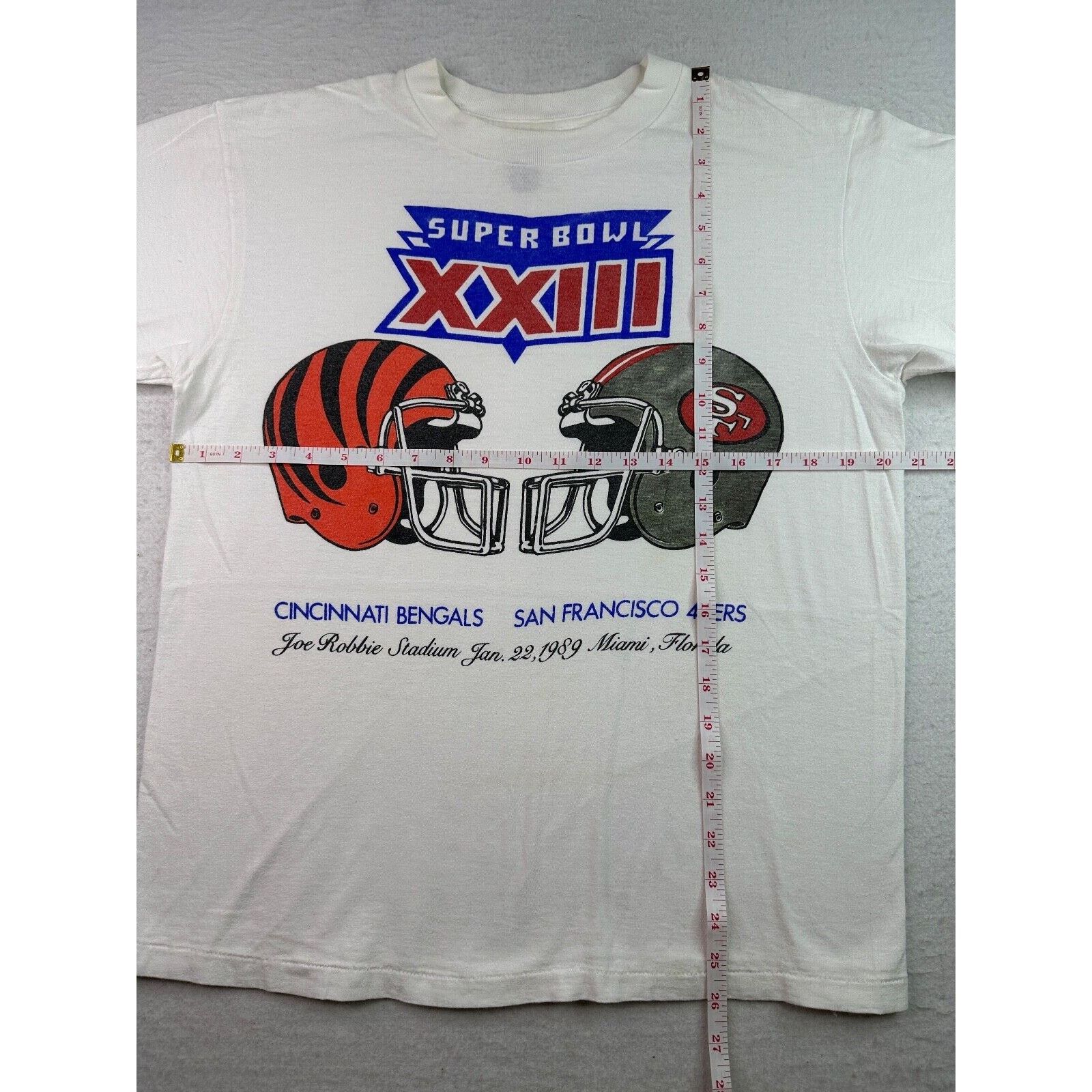 Vintage VTG 1989 NFL Super Bowl XXIII 23 Bengals VS 49ers T-Shirt Size US M / EU 48-50 / 2 - 10 Thumbnail