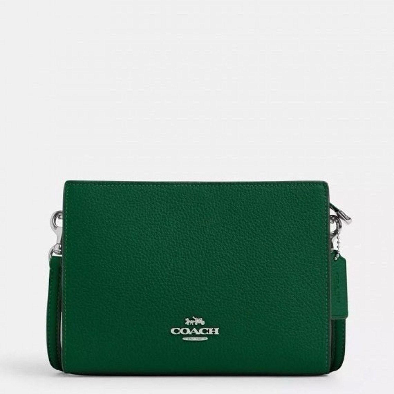 Coach NWT Coach Slim Crossbody Bag Leather CAT21 Silver/Shamrock Size ONE SIZE - 5 Thumbnail