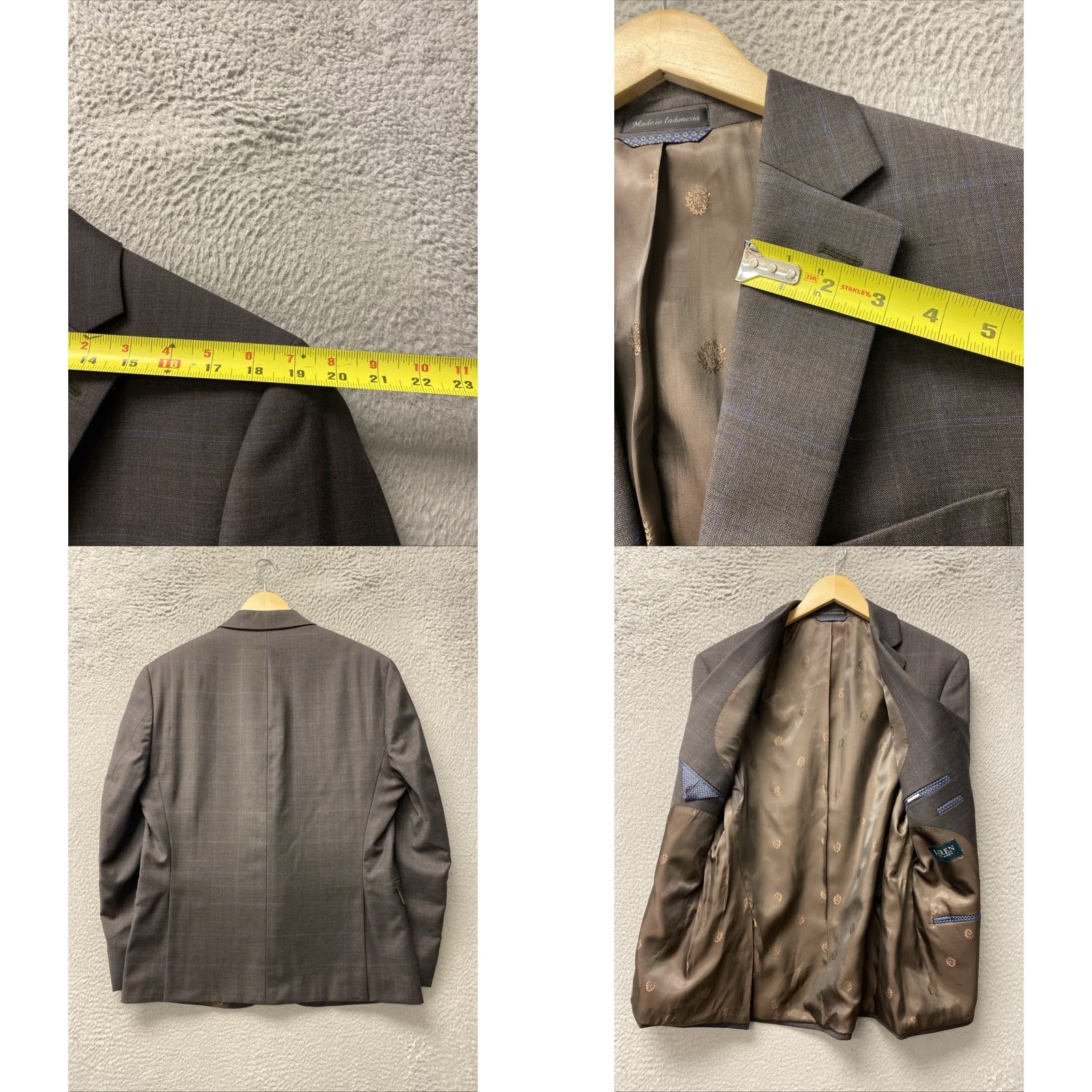 Ralph Lauren Ralph Lauren Blazer Jacket Men 40S Brown Light Plaid Wool Blend Corduroy 0115 Sports Preppy Classic Golf Blazer Mens Size 40R - 8 Thumbnail
