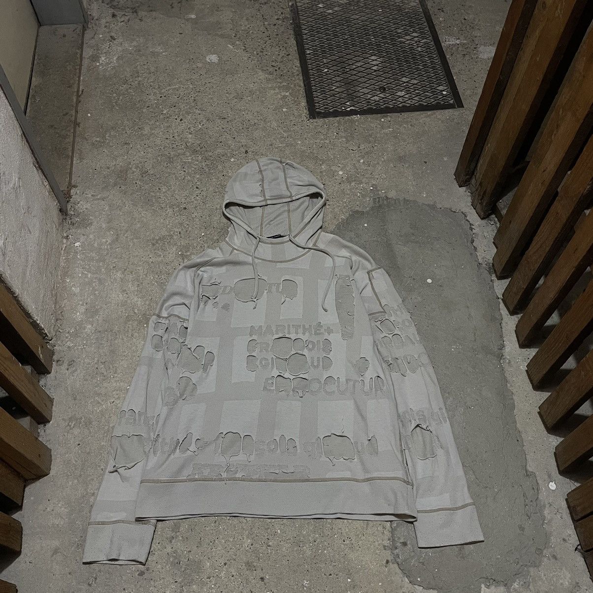 Marithe + Francois Girbaud Vintage Marithe Francois girbaud distressed mesh hoodie Size US XL / EU 56 / 4 - 1 Thumbnail