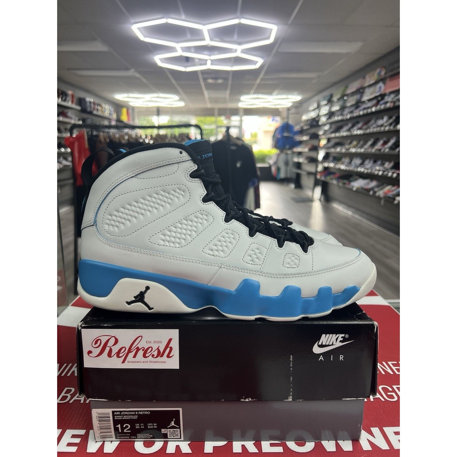 Jordan Brand Air Jordan 9 Retro Powder Blue (2024) Size 12 (F08992-101) Size US 12 / EU 45 - 1 Thumbnail