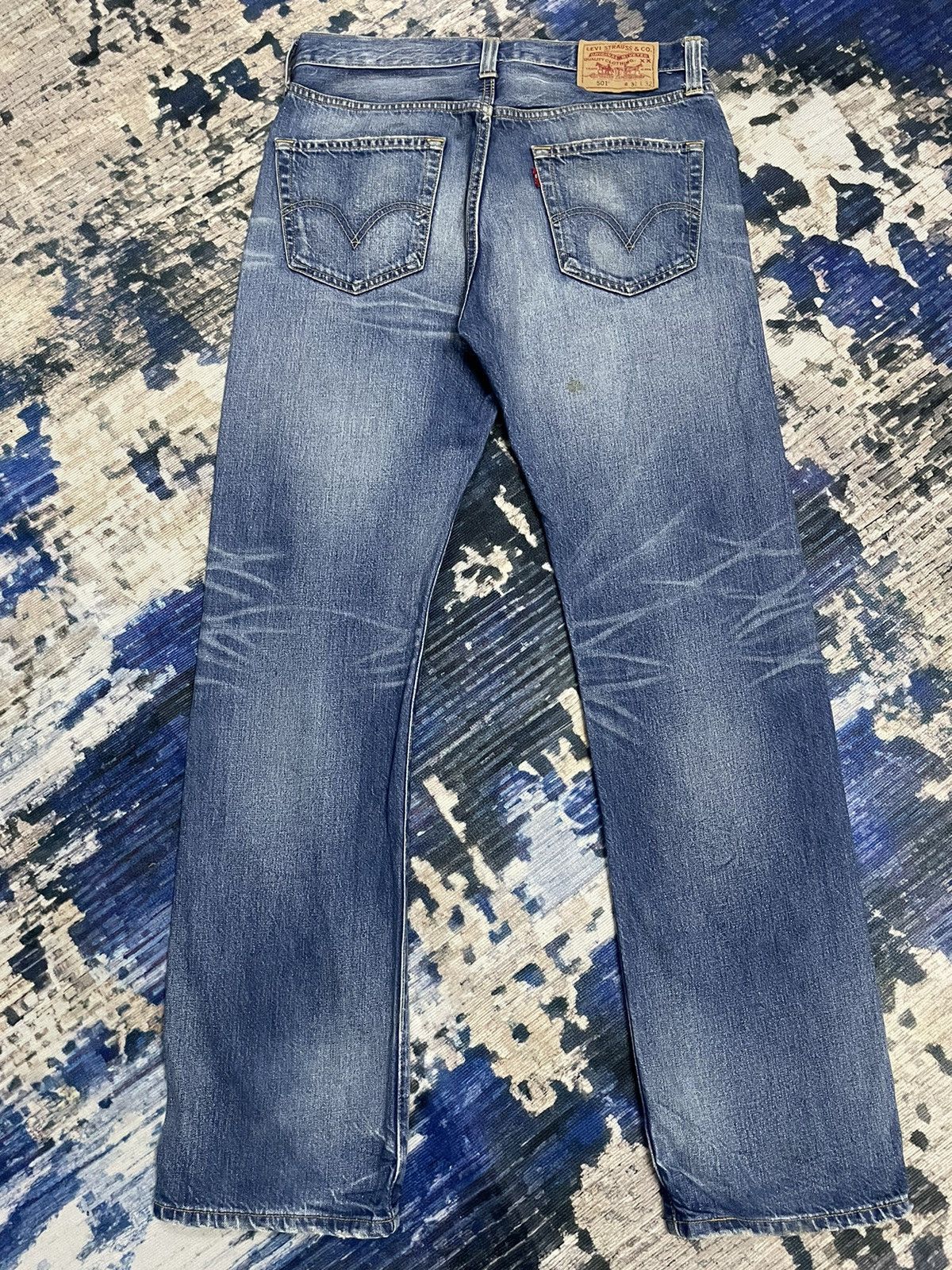 Levi's Levis 501 Distressed Faded Straight Jeans Button Fly Size US 32 / EU 48 - 15 Thumbnail