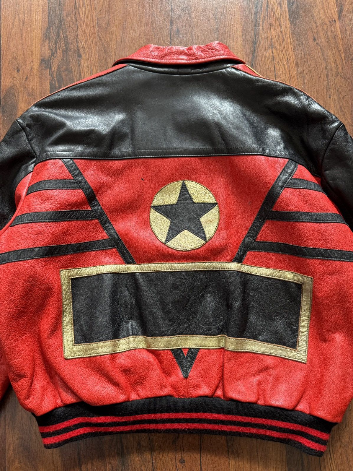 Leather Vintage Genuine Real Leather Jacket High Quality Rock Punk Size US XL / EU 56 / 4 - 12 Thumbnail