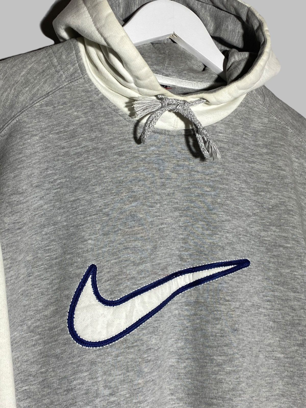 Nike 🔥 VINTAGE 90s NIKE HOODIE TWO-TONE JAPAN STYLE SWOOSH Size US M / EU 48-50 / 2 - 2 Thumbnail