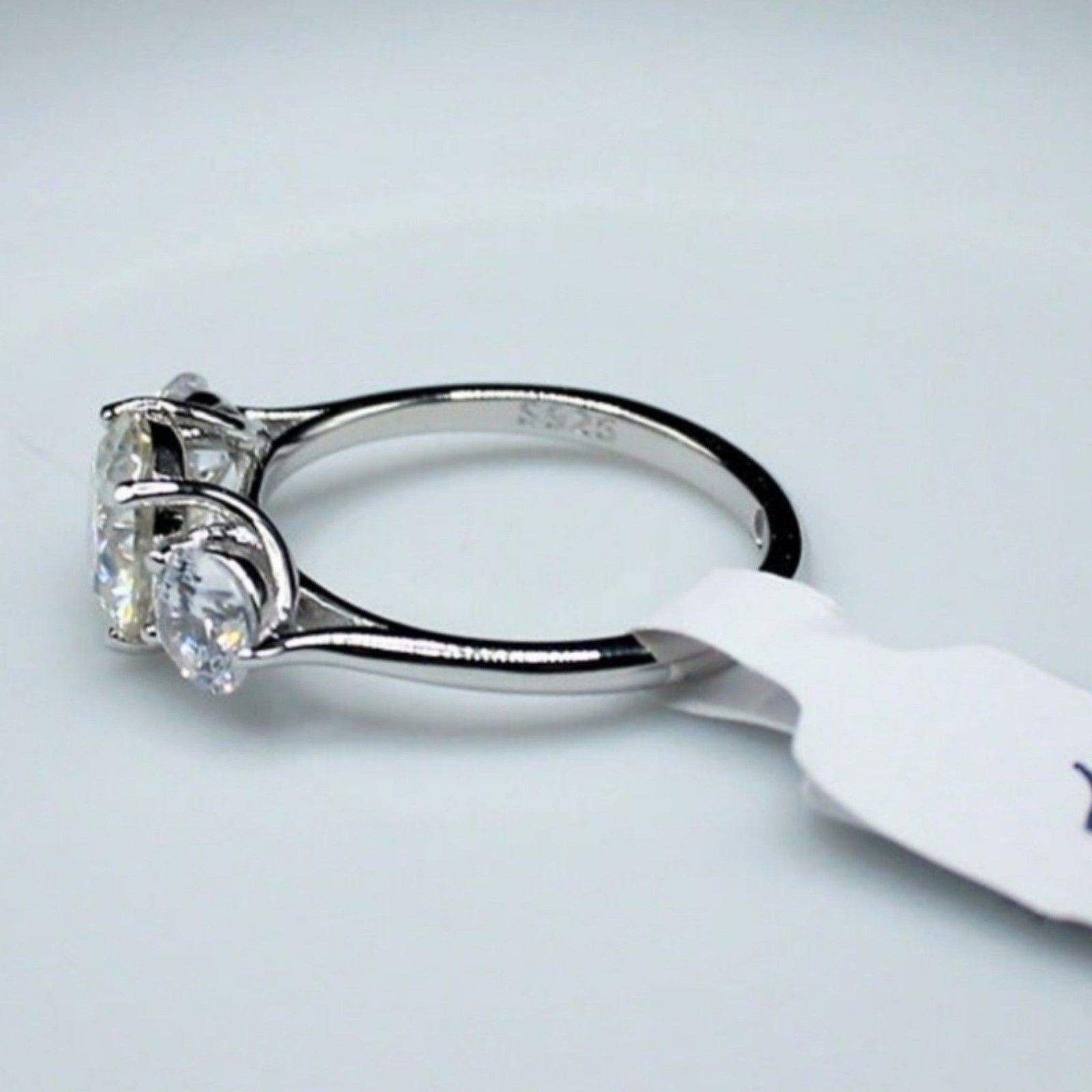 Other 2 CT Moissanite Three-Stone Engagement Ring 925 6 Size ONE SIZE - 6 Thumbnail