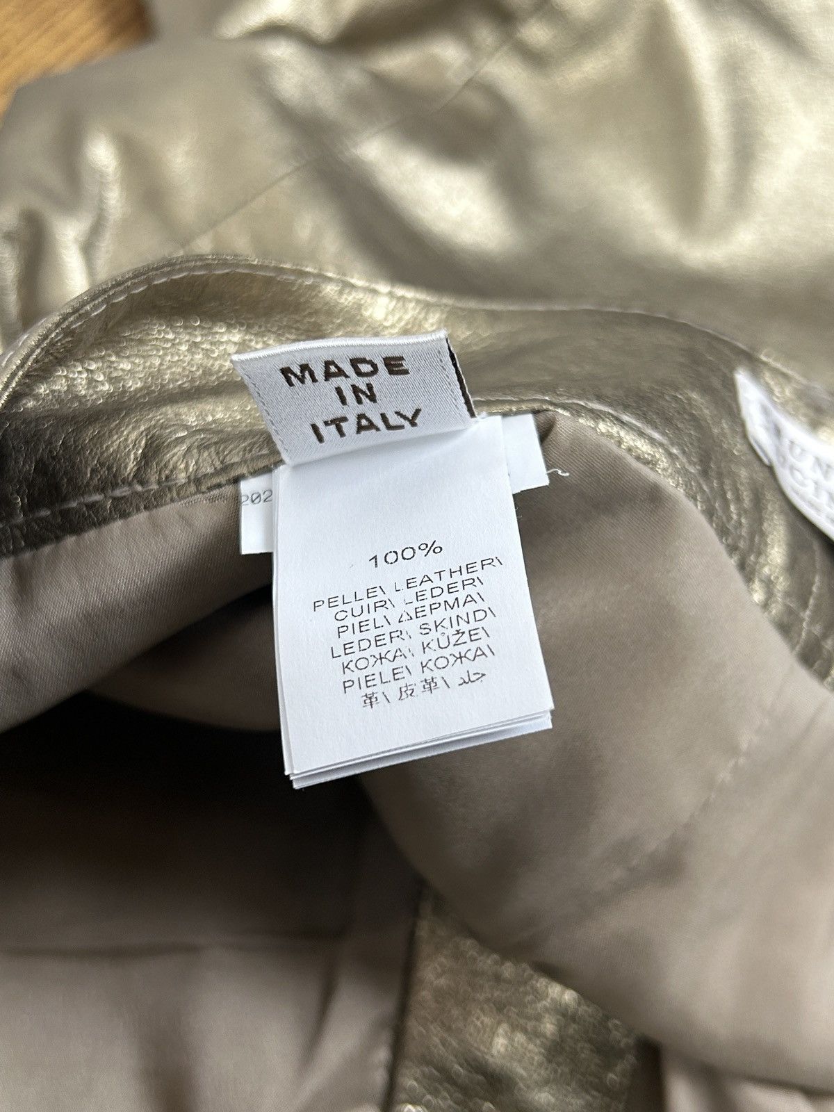 Brunello Cucinelli Brunello Cucinelli Gold Metallic Leather Trousers Pants Size 27" / US 4 / IT 40 - 10 Thumbnail