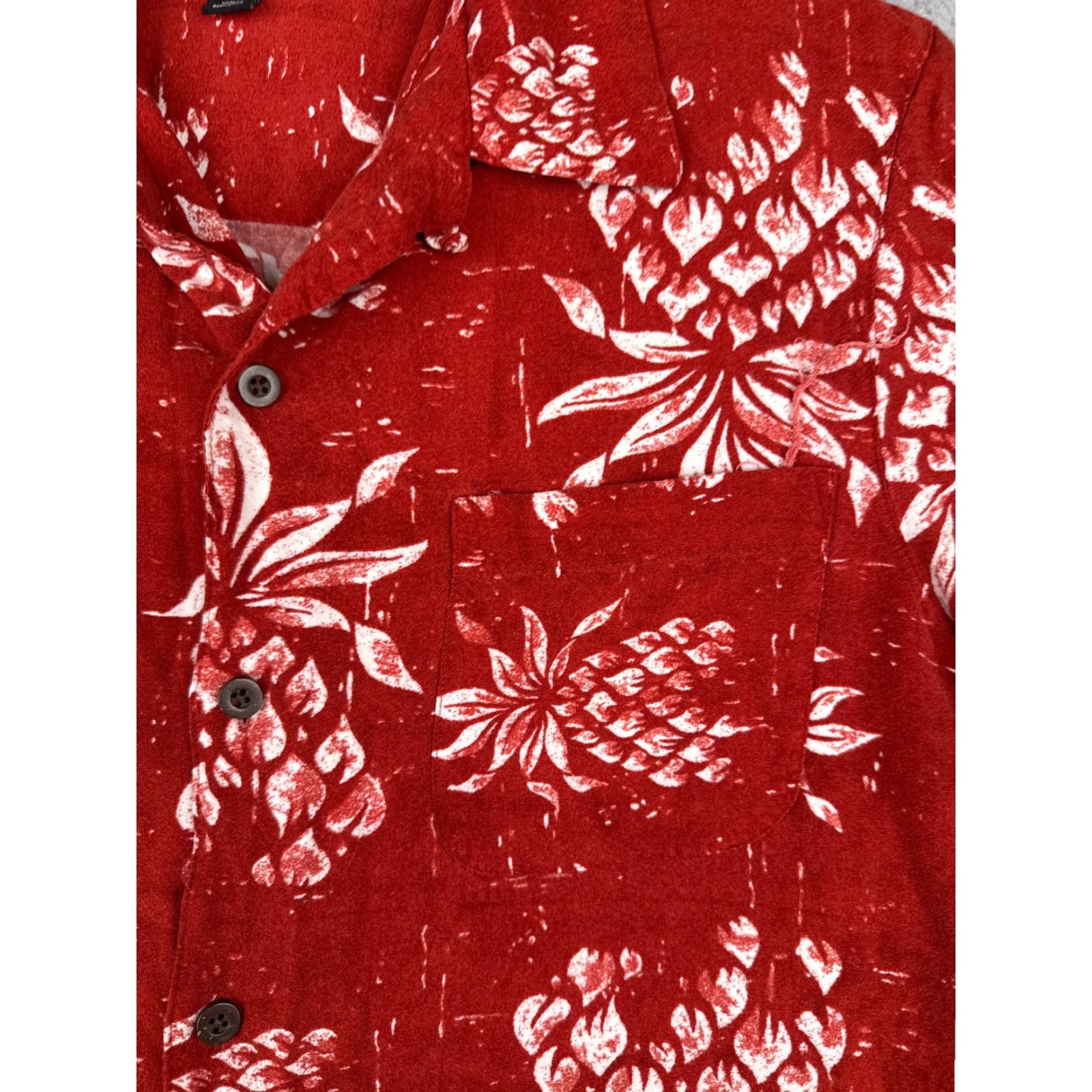 George George Men's Hawaiian Shirt Adult Medium Red Floral Button-Up 100% Rayon Size US M / EU 48-50 / 2 - 6 Thumbnail
