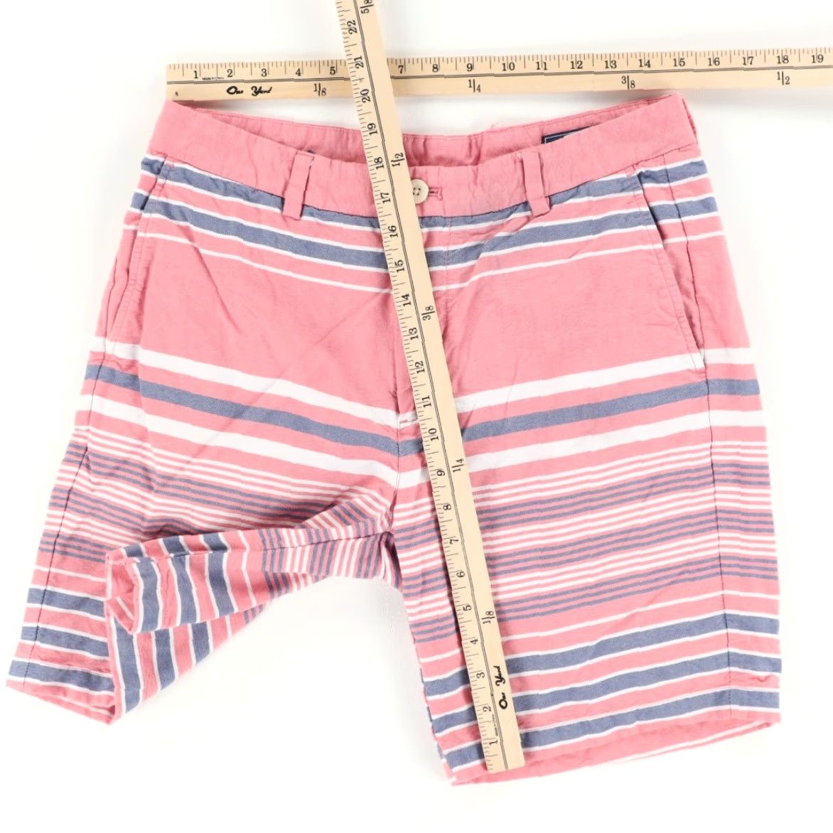 Vineyard Vines VINEYARD VINES Breaker Twill Chino Shorts Pink Striped Men's 33 Chino Shorts Pink Striped Mens 33 Size US 33 - 3 Thumbnail