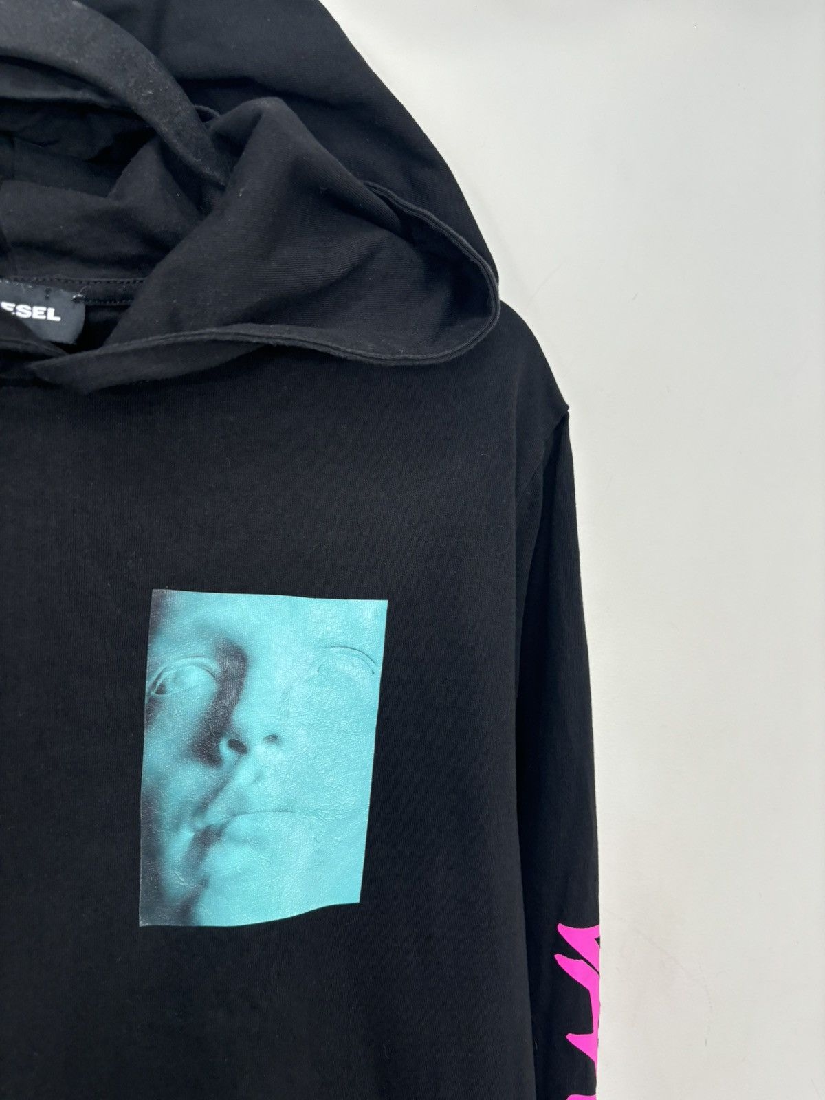 Diesel Diesel Y2K Men’s Frozen Face Print Hype Black Light Hoodie Size US L / EU 52-54 / 3 - 3 Thumbnail