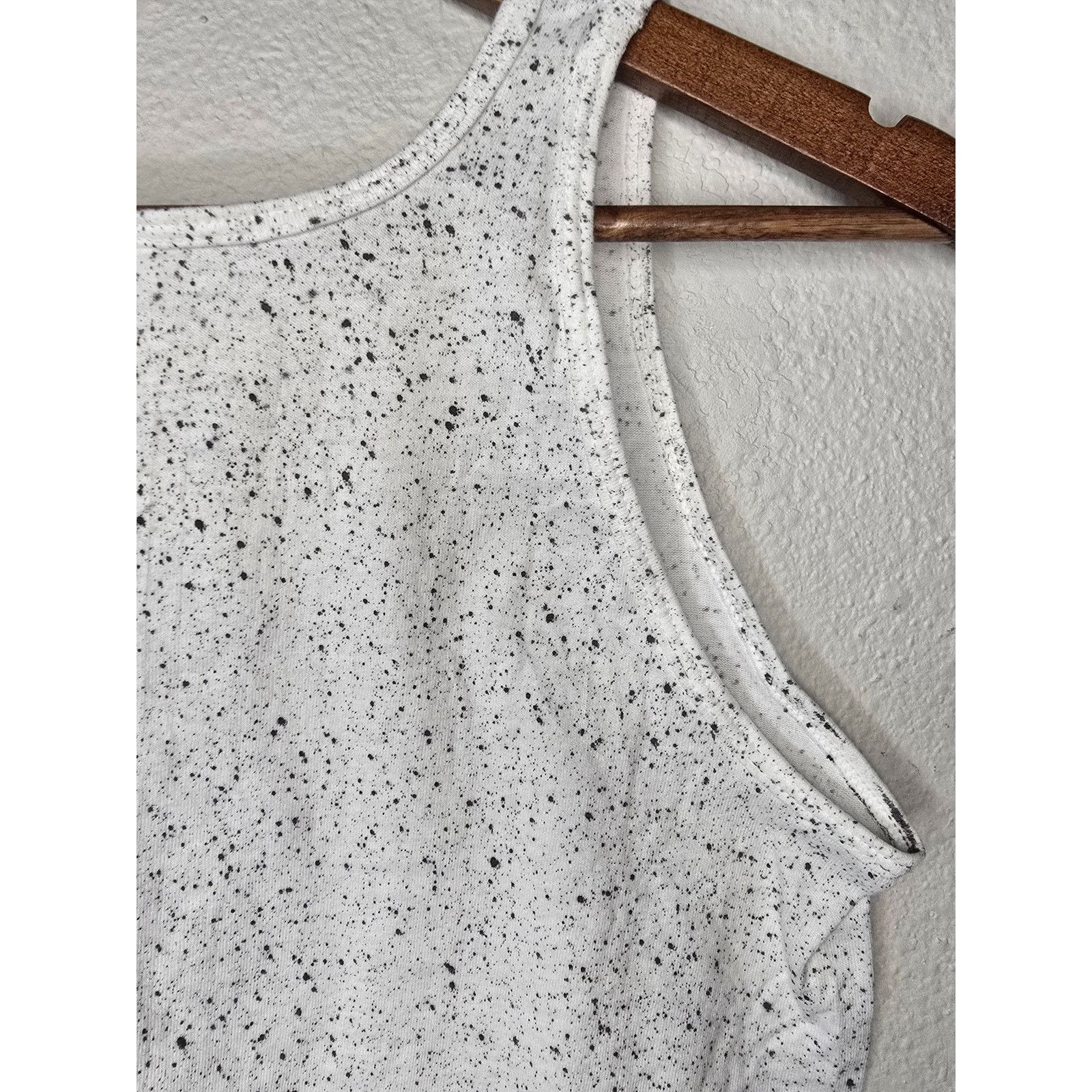 Vintage Vintage Blank Tank Top Womens White Speckled Sleeveless Tee Size L / US 10 / IT 46 - 10 Thumbnail