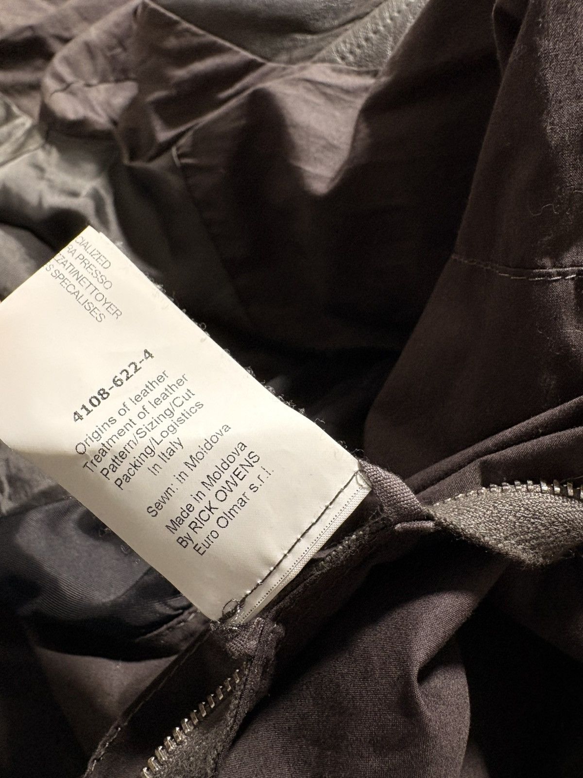 Rick Owens Rick Owens Grey Leather Hooded Jacket — Asymmetric Zip Size US M / EU 48-50 / 2 - 6 Thumbnail