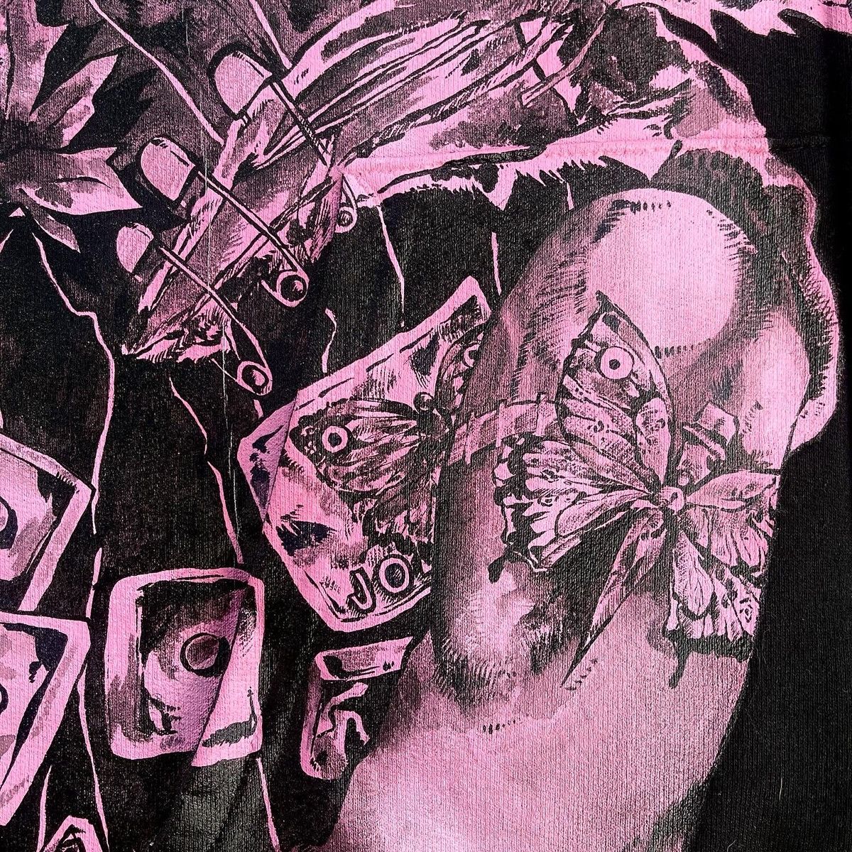 Hanes JOLYNE KUJO Custom Zipup Hood, painted with speedball ink Size US L / EU 52-54 / 3 - 5 Thumbnail