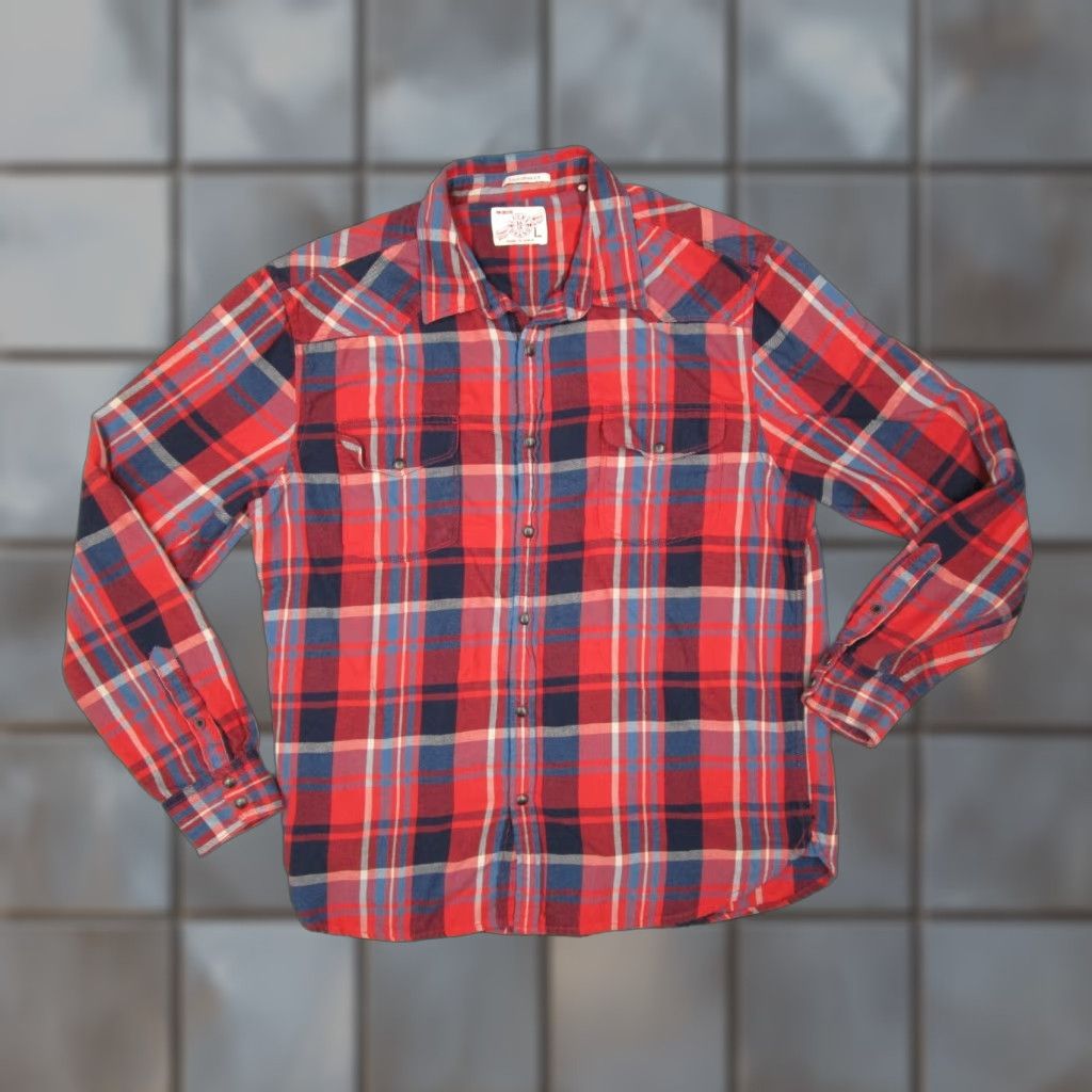 Lucky Brand Lucky Brand Shirt Men Red Check California Fit Pearl Snaps Western Button-Up Large Size US L / EU 52-54 / 3 - 1 Thumbnail