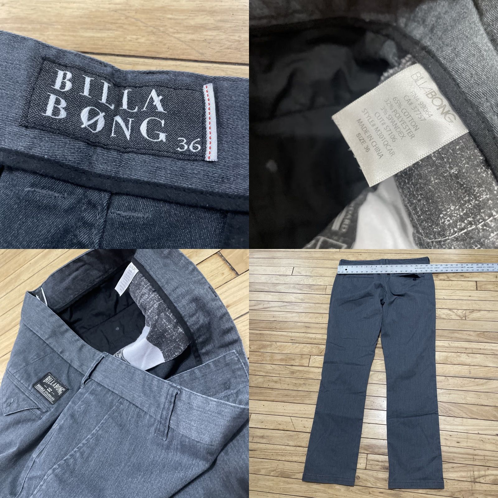 Billabong VINTAGE Billabong Y2k Straight Slim Chino Pants Men 36 Gray Beach Surf Skate Indie 90s College Band Beach Biker Mens Size US 36 / EU 52 - 8 Thumbnail