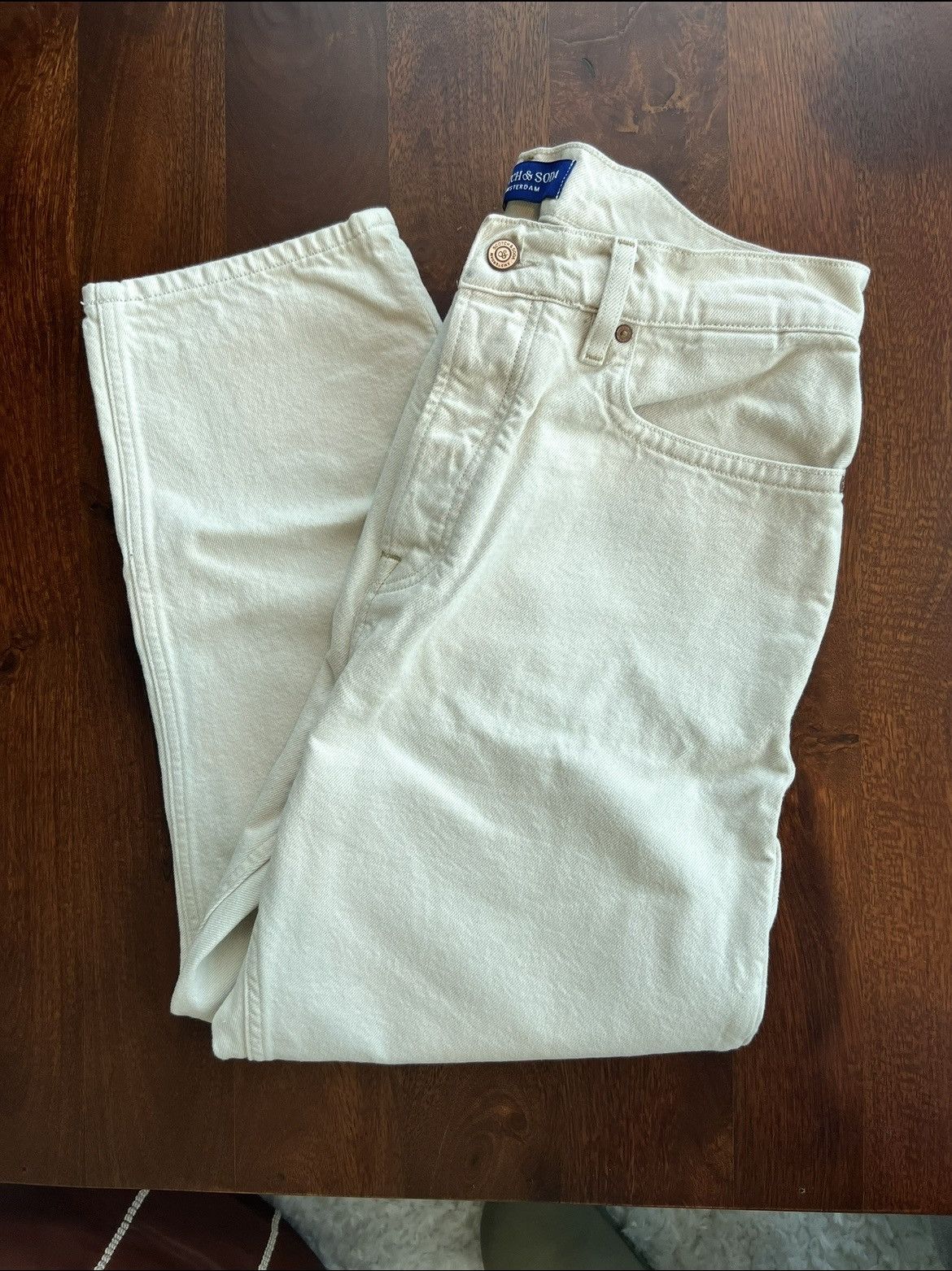 Scotch & Soda Scotch and Soda Wide Leg Cream Denim Size US 31 - 4 Thumbnail