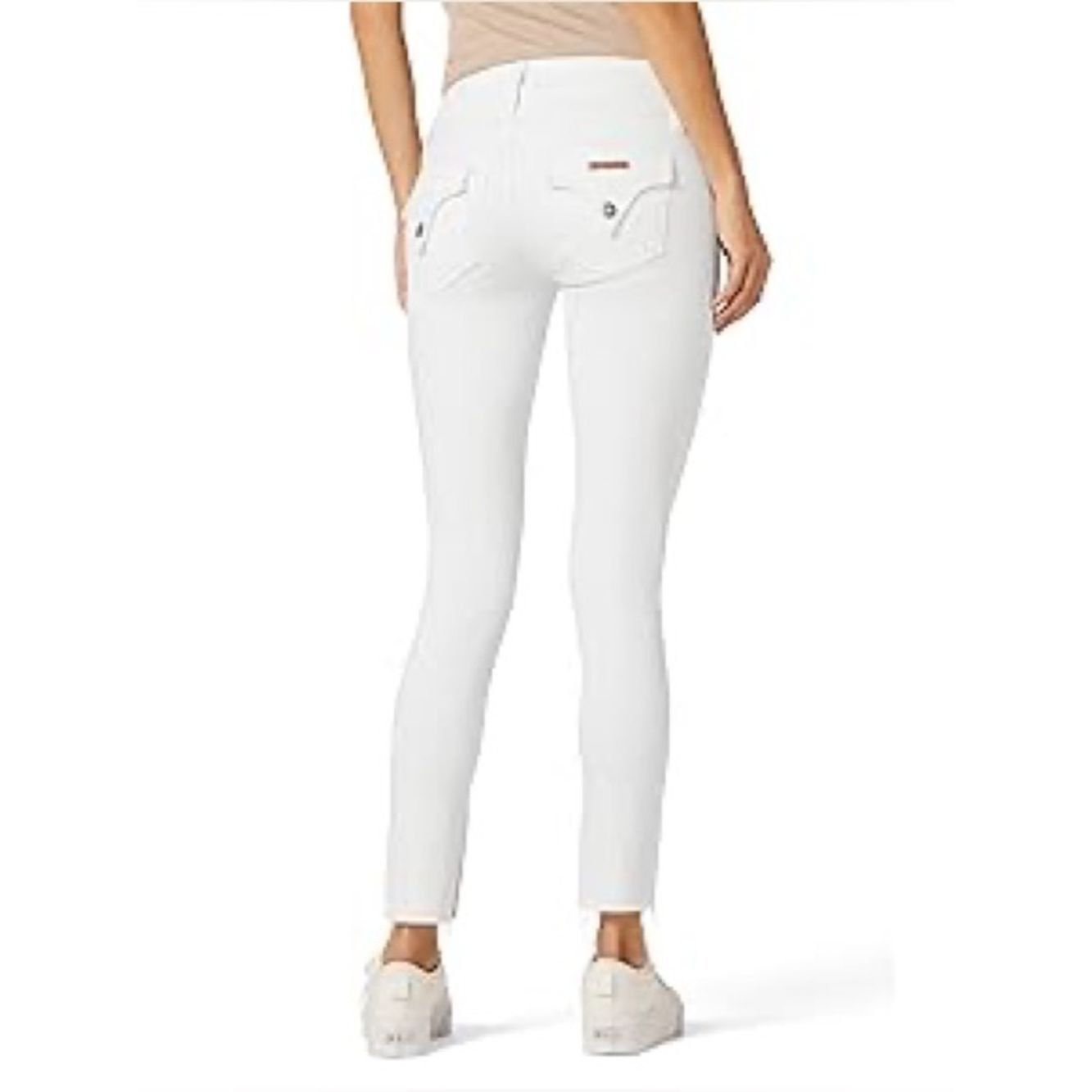 Hudson Hudson White Distressed Skinny Jeans Size 30 Mid Rise Stret Size 30" / US 8 / IT 44 - 1 Thumbnail