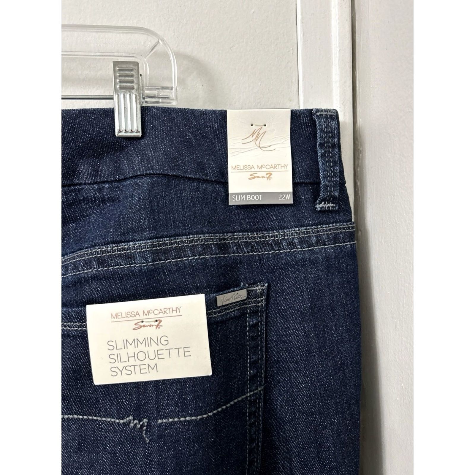 Melissa Melissa McCarthy Seven7 Jeans Slim Boot Womens 22W 31L Dark Wash Denim Blue Stretch Pockets 5-Pocket Regular Size Type Mens? Size 40" / US 18 - 5 Thumbnail