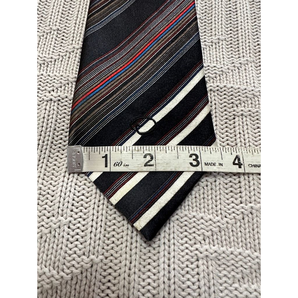 Oscar De La Renta Oscar de la Renta brown striped silk tie Size ONE SIZE - 6 Thumbnail