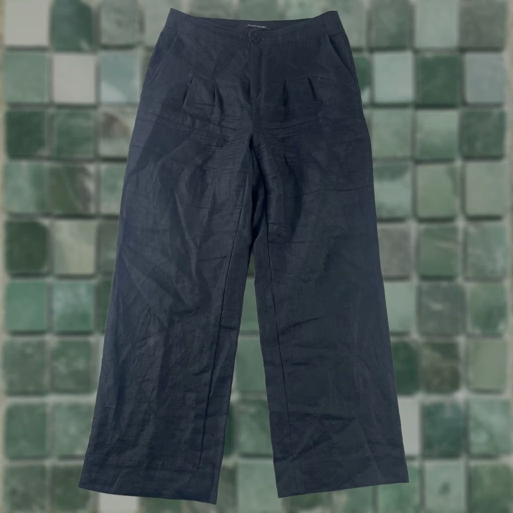 Banana Republic Banana Republic Wide Leg 100% Linen Pants Women Petite 6 Black Pleated Summer - Womens Pants, Banana Republic, Wide-Leg, Linen, 6P Size 28" / US 6 / IT 42 - 1 Thumbnail