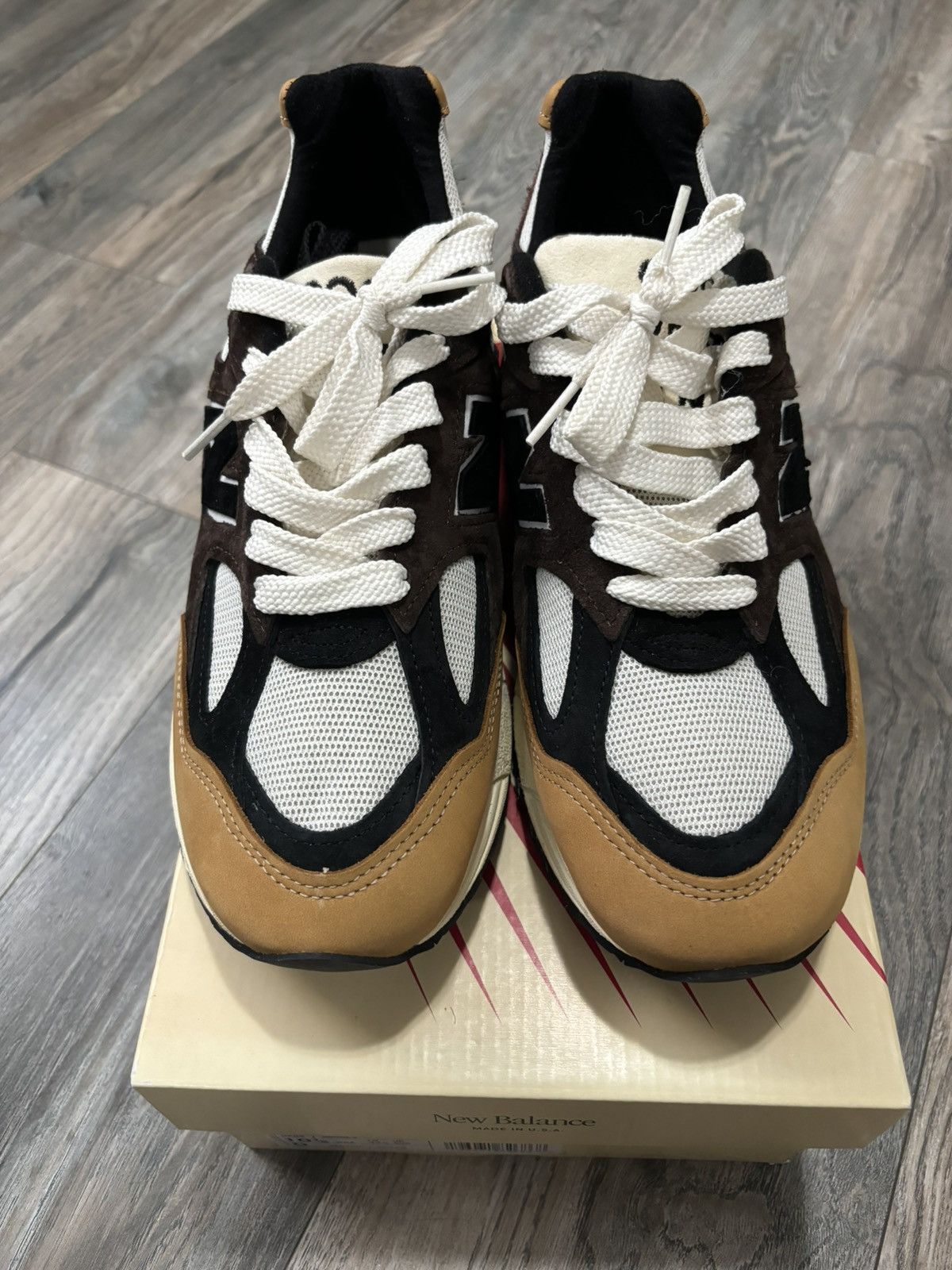 image of New Balance 990V2 Made In Usa Shoes in Brown, Men's (Size 10.5)