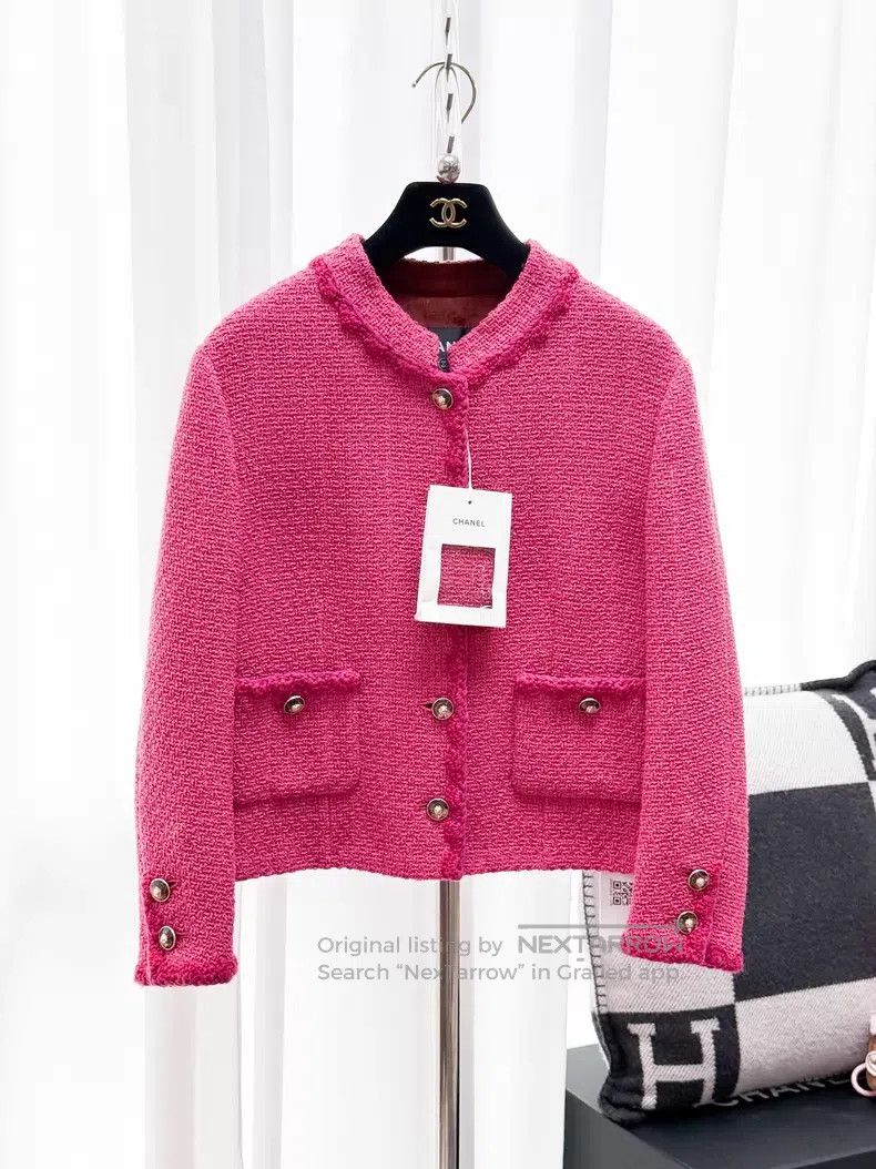 Chanel Chanel Lace rolled-edge two-pocket woven long-sleeved jack Size S / US 4 / IT 40 - 1 Thumbnail