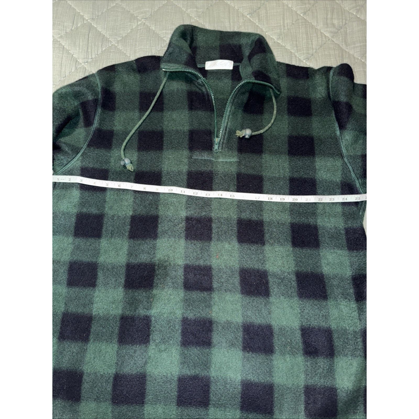 Lord & Taylor Lord & Taylor Men's Vintage Navy Blue Plaid Fleece 1/4 Zip L Size US L / EU 52-54 / 3 - 4 Thumbnail