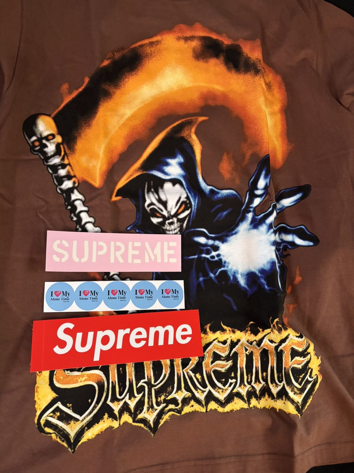 Supreme Supreme Grim Reaper Tee ‘Brown’ Size US M / EU 48-50 / 2 - 1 Thumbnail